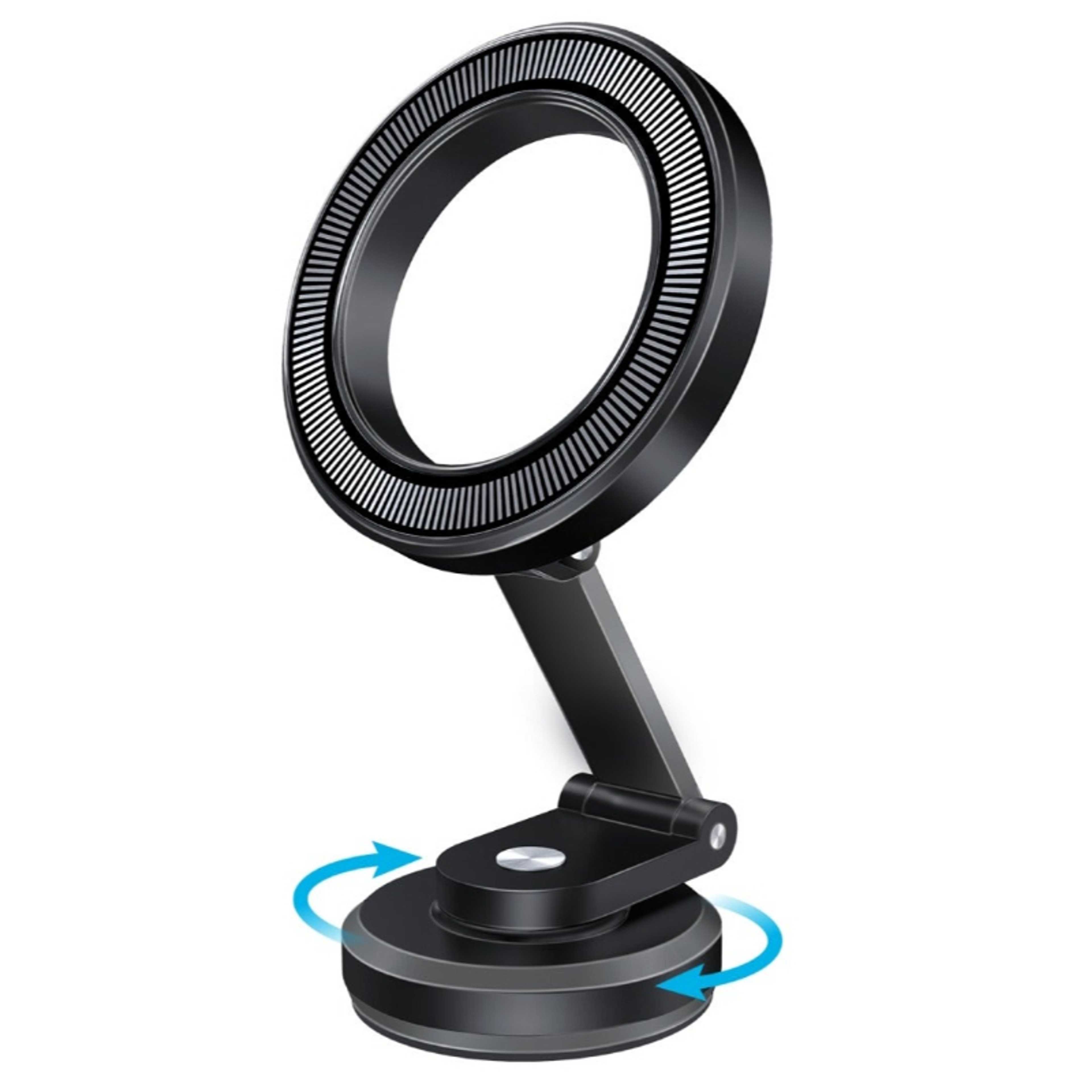 Car Phone Mount, MagGrip Ultra-Compact Foldable Mount Holder With 360 Degree Cradle-Free Design, N52 Powerful Magnet And Slip-Proof Surface, MagHoop-HG Black - Product Main Image