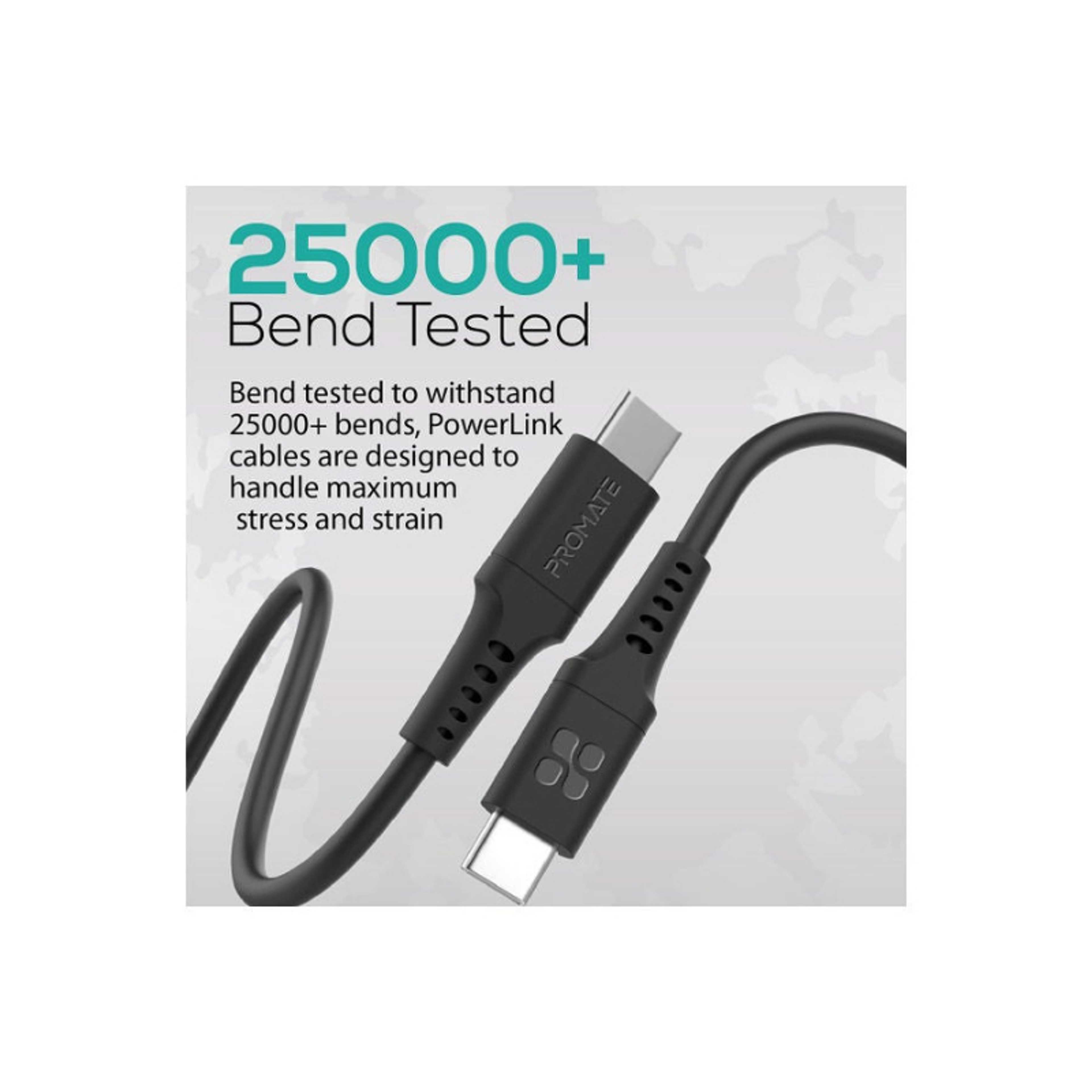 60W Power Delivery Ultra-Fast USB-C Soft Silicon Cable 1.2M Black - Product Main Image