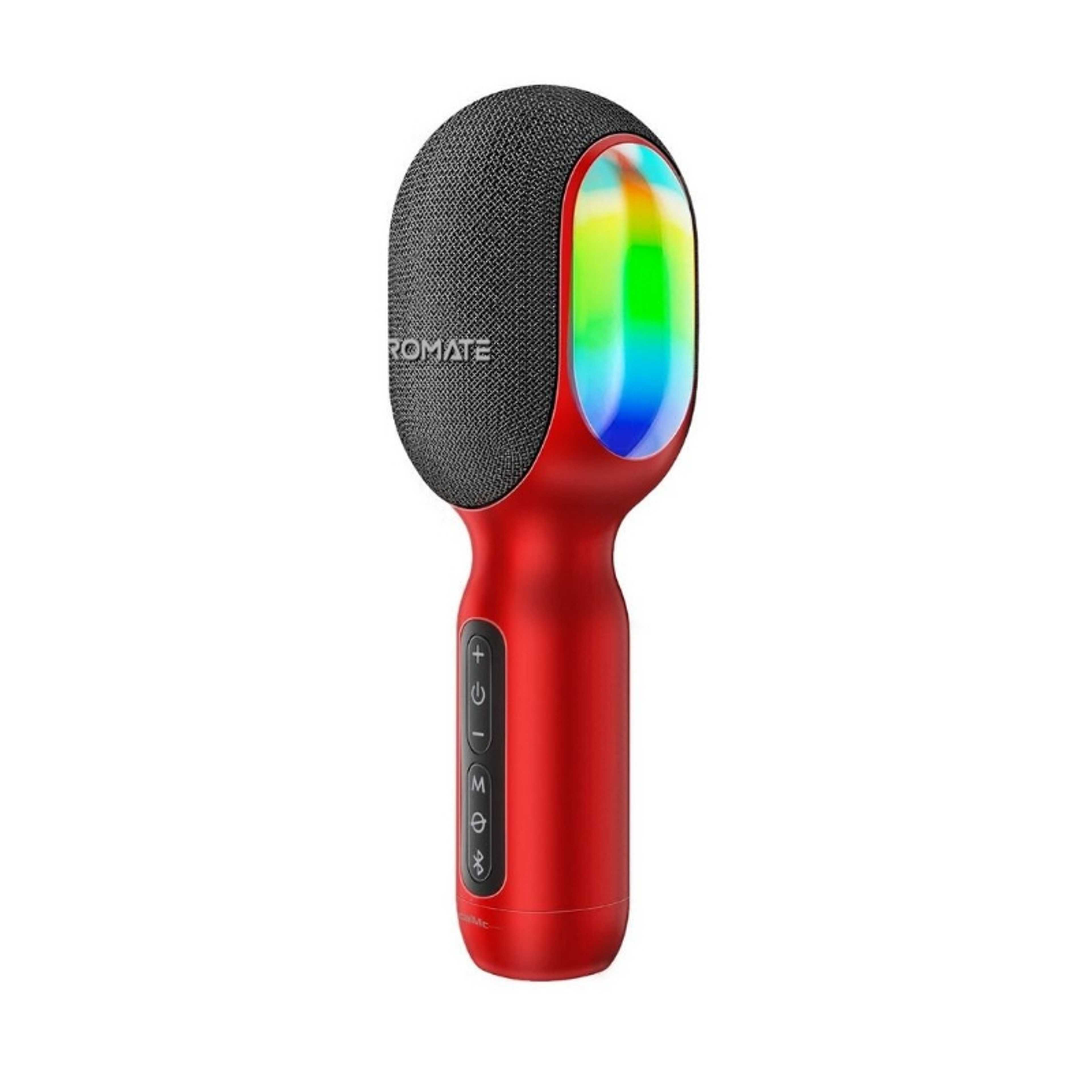 Promate Wireless Bluetooth Karaoke Microphone, Handheld 5-in-1 Karaoke Microphone & Speaker with LED Lights, TWS Duet Mode, 10-Hour Play Time, 3.5mm AUX and Headphone Port for Party, Kids, Adults, VocalMic - Product Main Image