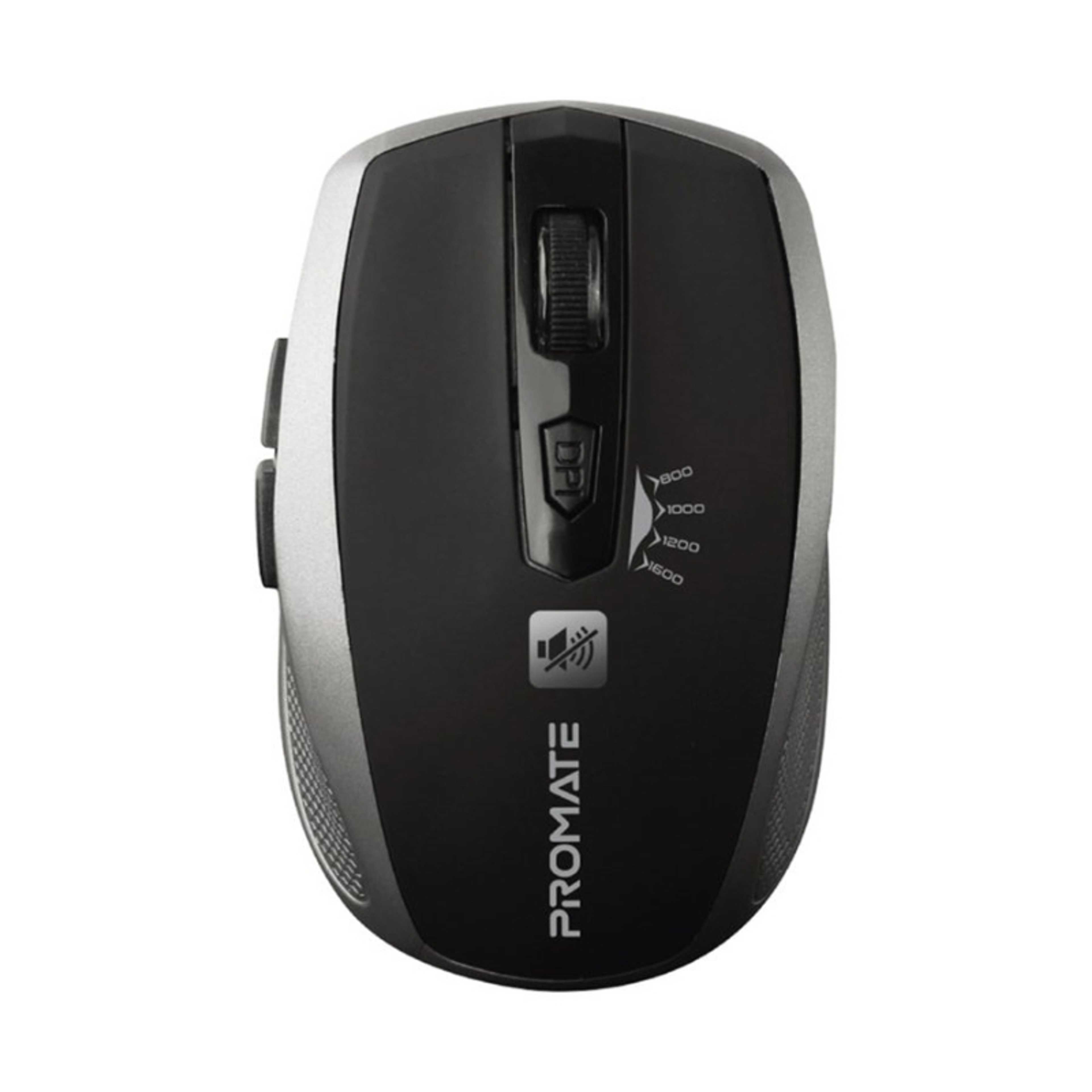 Silent Wireless Mouse Ergonomic Click Optical 2.4GHz Cordless Mice With Adjustable 1600DPI USB Nano Receiver And 10m Working Distance For Laptops Computer iMac Silver - Product Main Image