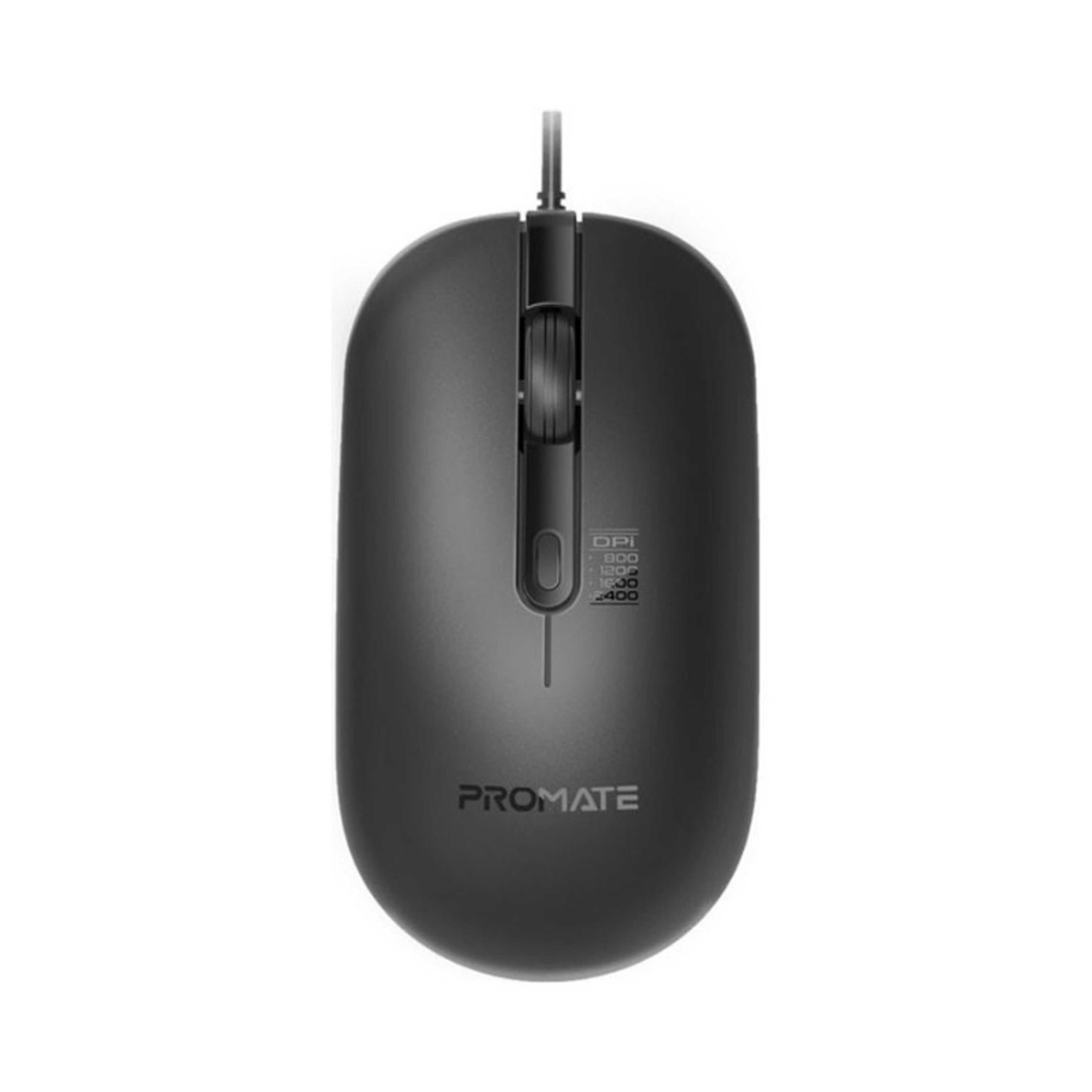 Wired Mouse with 6 million Keystrokes, Adjustable 2400DPI, 4 Programmable Buttons, 1.5m Cord and Anti-Slip Grip, CM-2400 Black - Product Main Image