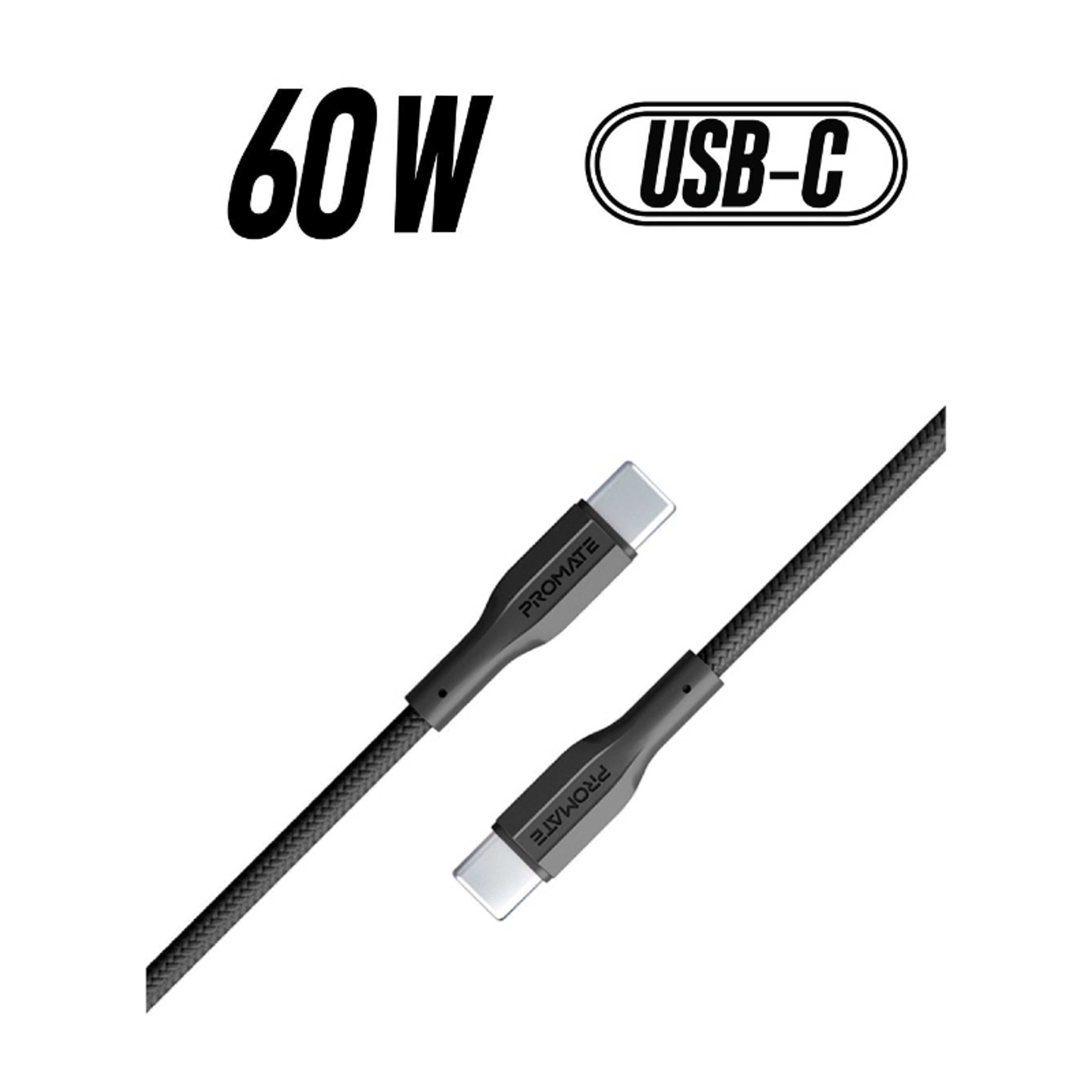 Usb-C To Usb-C Cable Premium 60W Power Delivery Fast Charging Type-C Black - Product Main Image