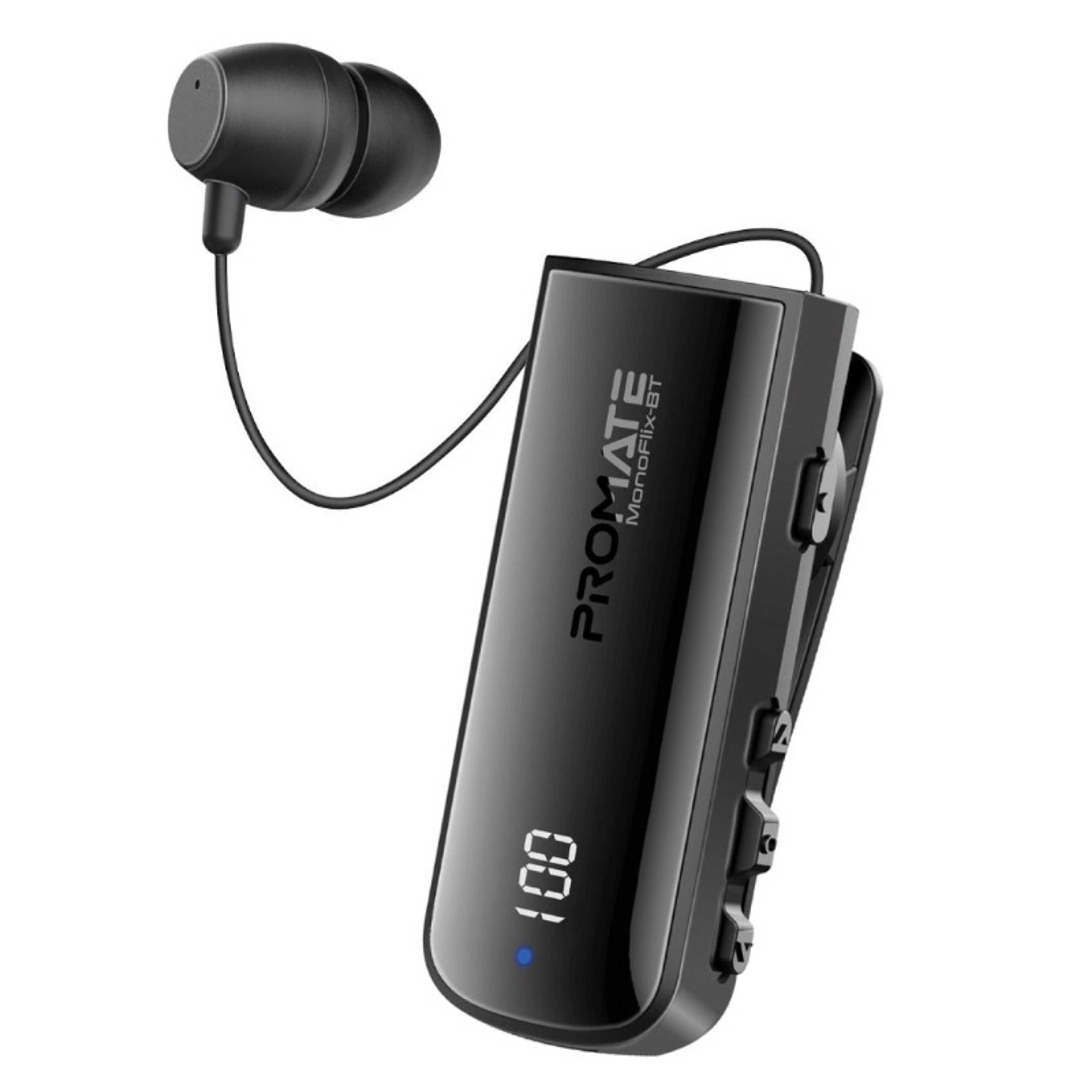 Wired Earphone, Dynamic High Definition Bluetooth 5.3 Retractable,22H Play Time, Voice Assistant, Mono ENC Earphone, MonoFlix Black - Product Main Image