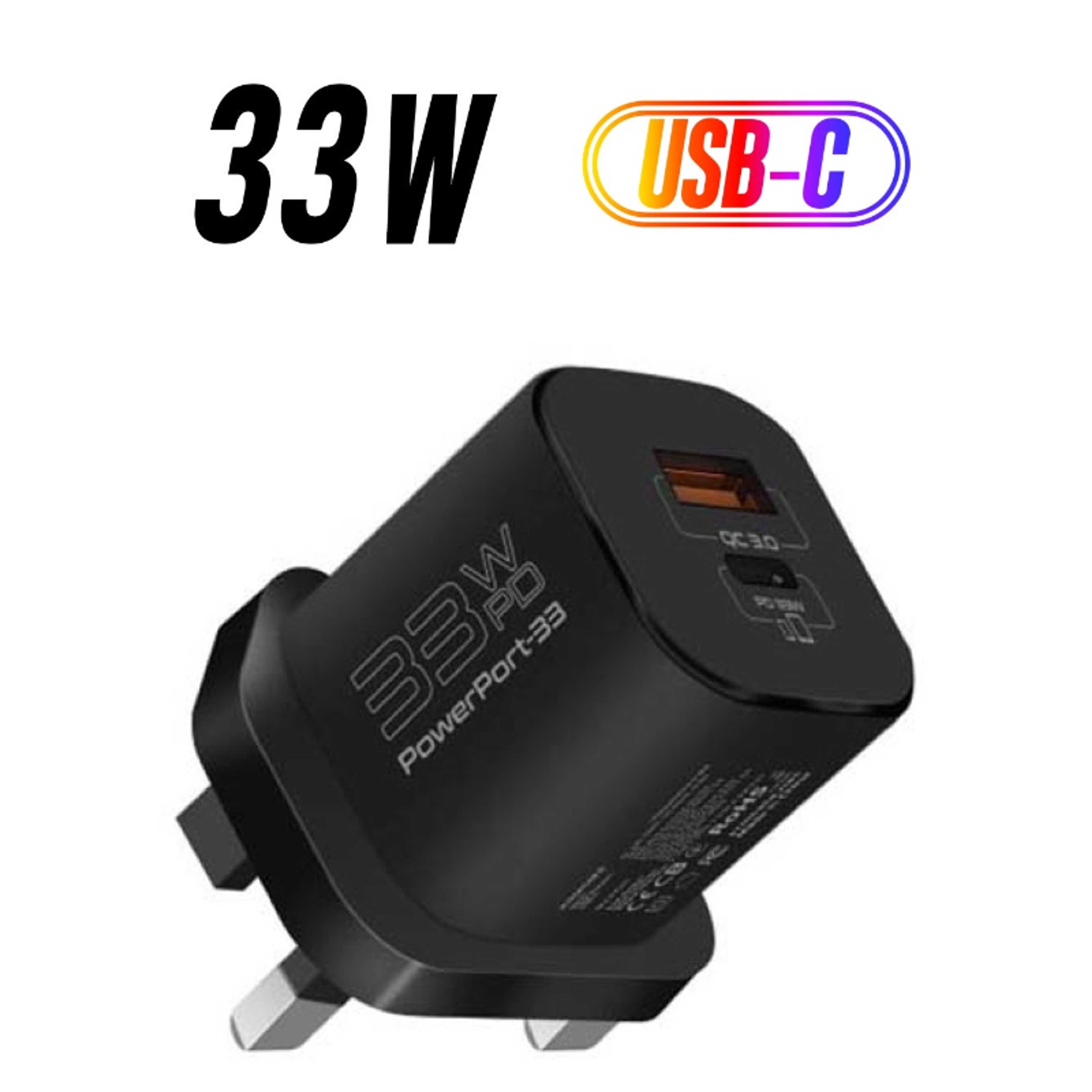 33W Power Delivery GaNFast Charging Adapter Black - Product Main Image