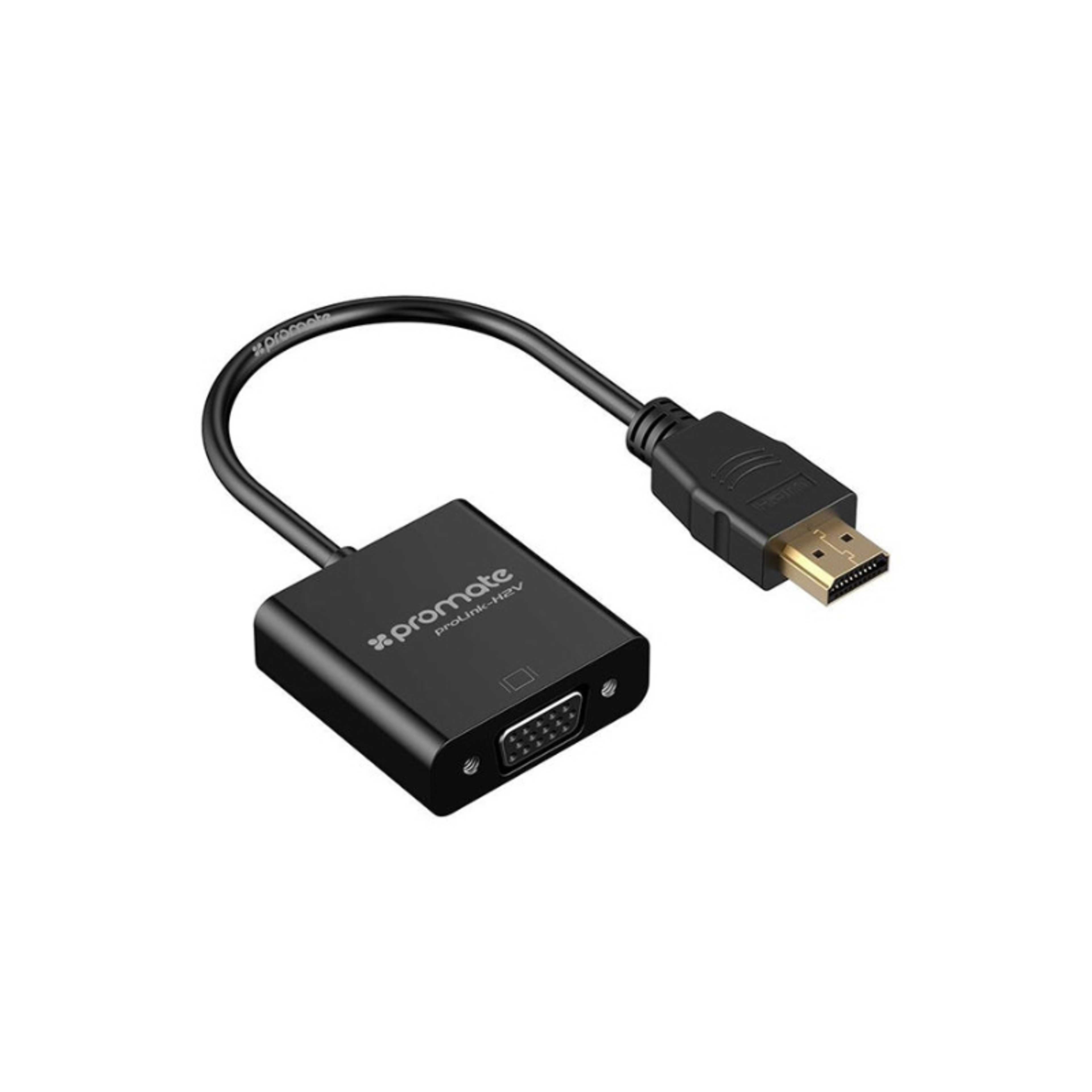 HDMI TO VGA Converter Adapter Cable 1080P Male to Female For PC DVD HDTV and Laptop Black - Product Main Image