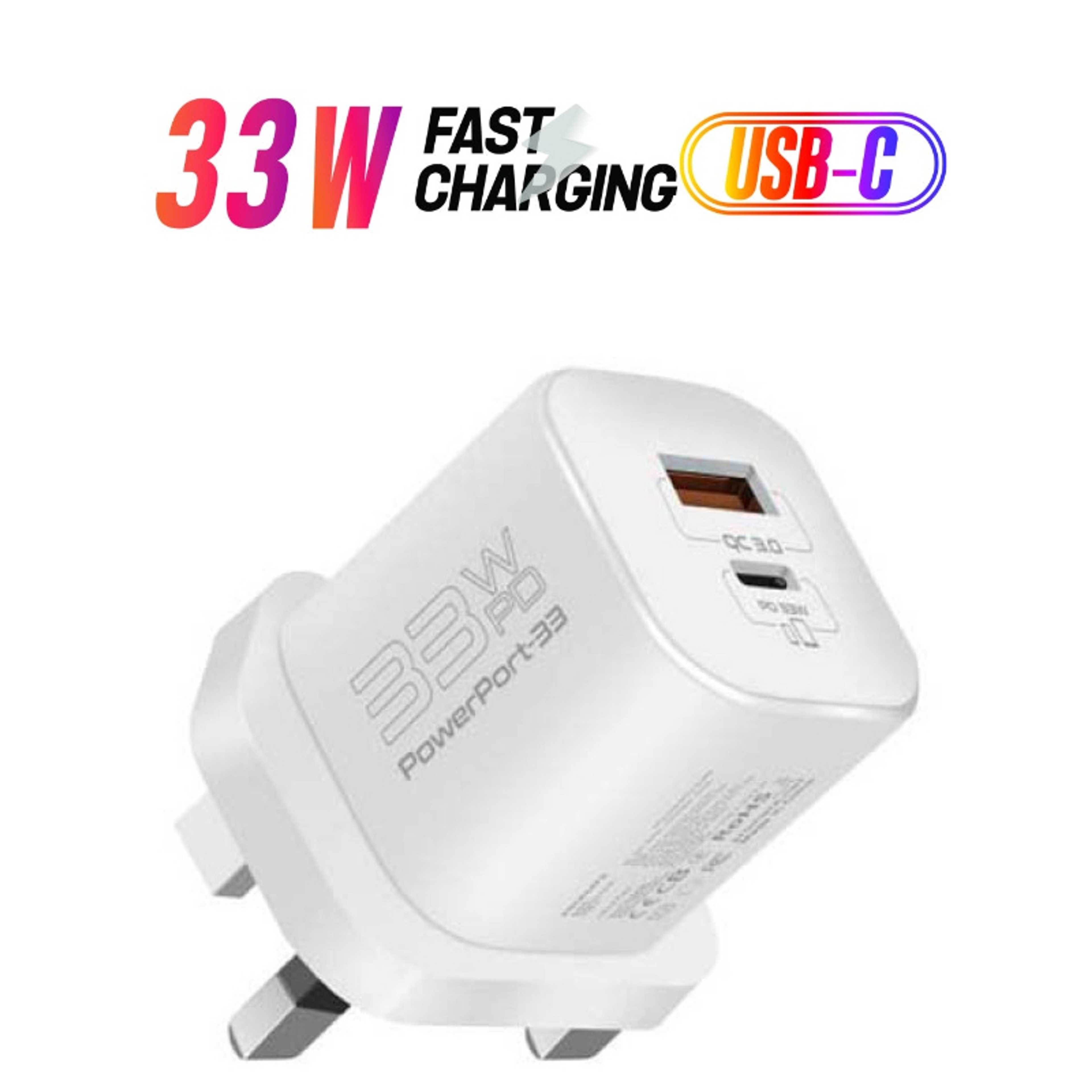 33W Power Delivery GaNFast Charging Adapter White - Product Main Image