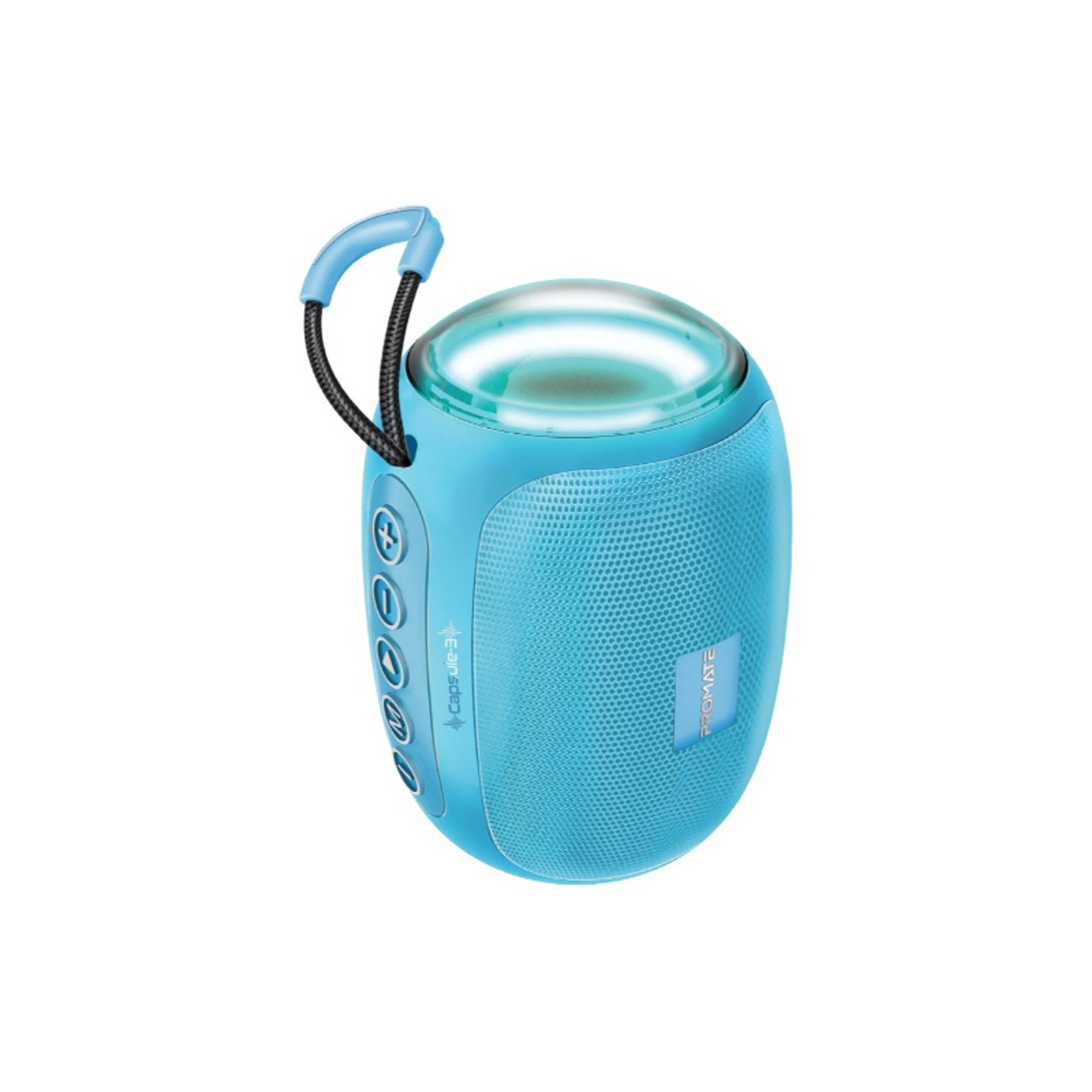 Bluetooth Speaker, Premium 5W True Wireless Portable HD Speaker with LED Lights, Bluetooth v5.3, Long Playtime, AUX, USB Port and TF Card Slot Blue - Product Main Image