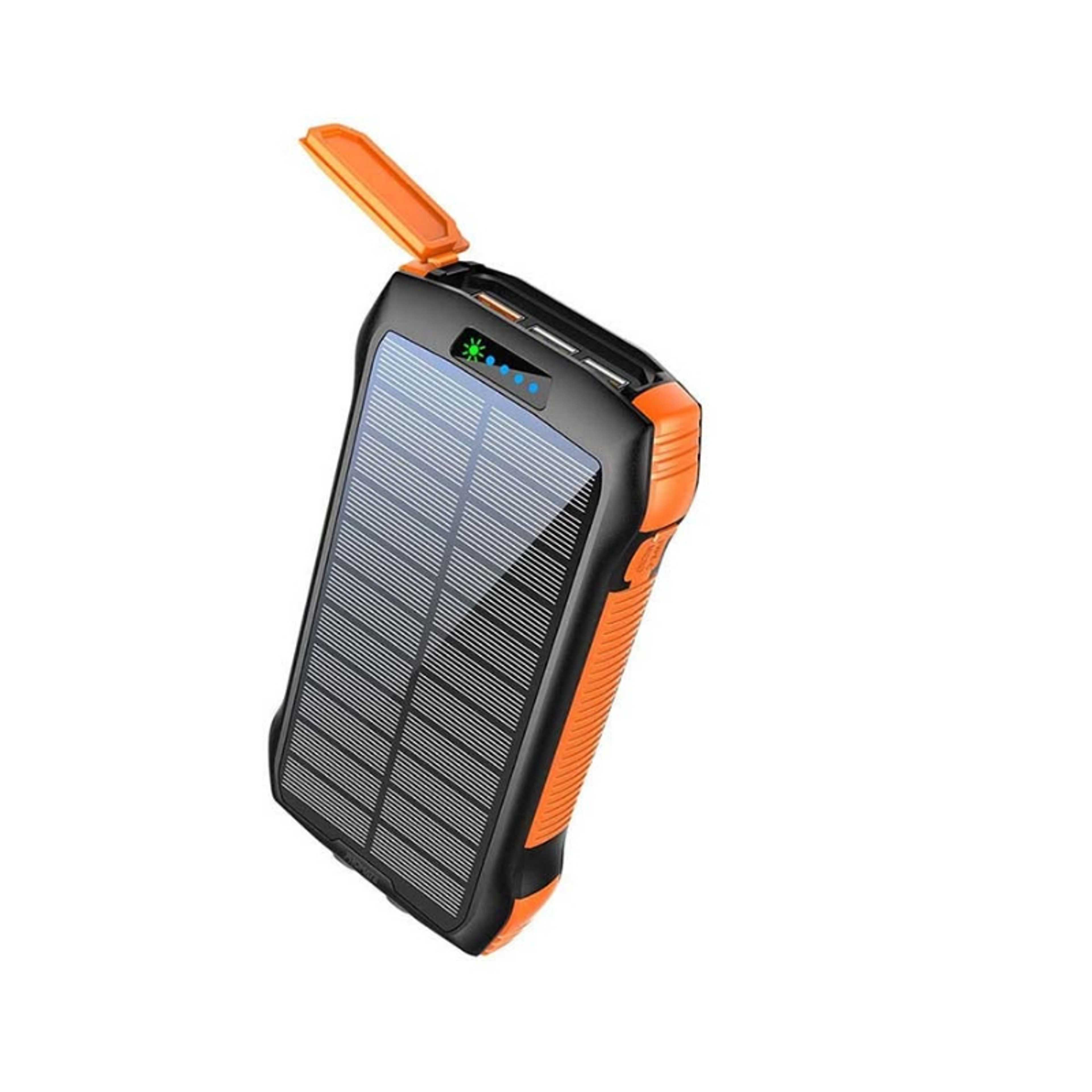 20000mAh Rugged EcoLight Solar Power Bank Black - Product Main Image