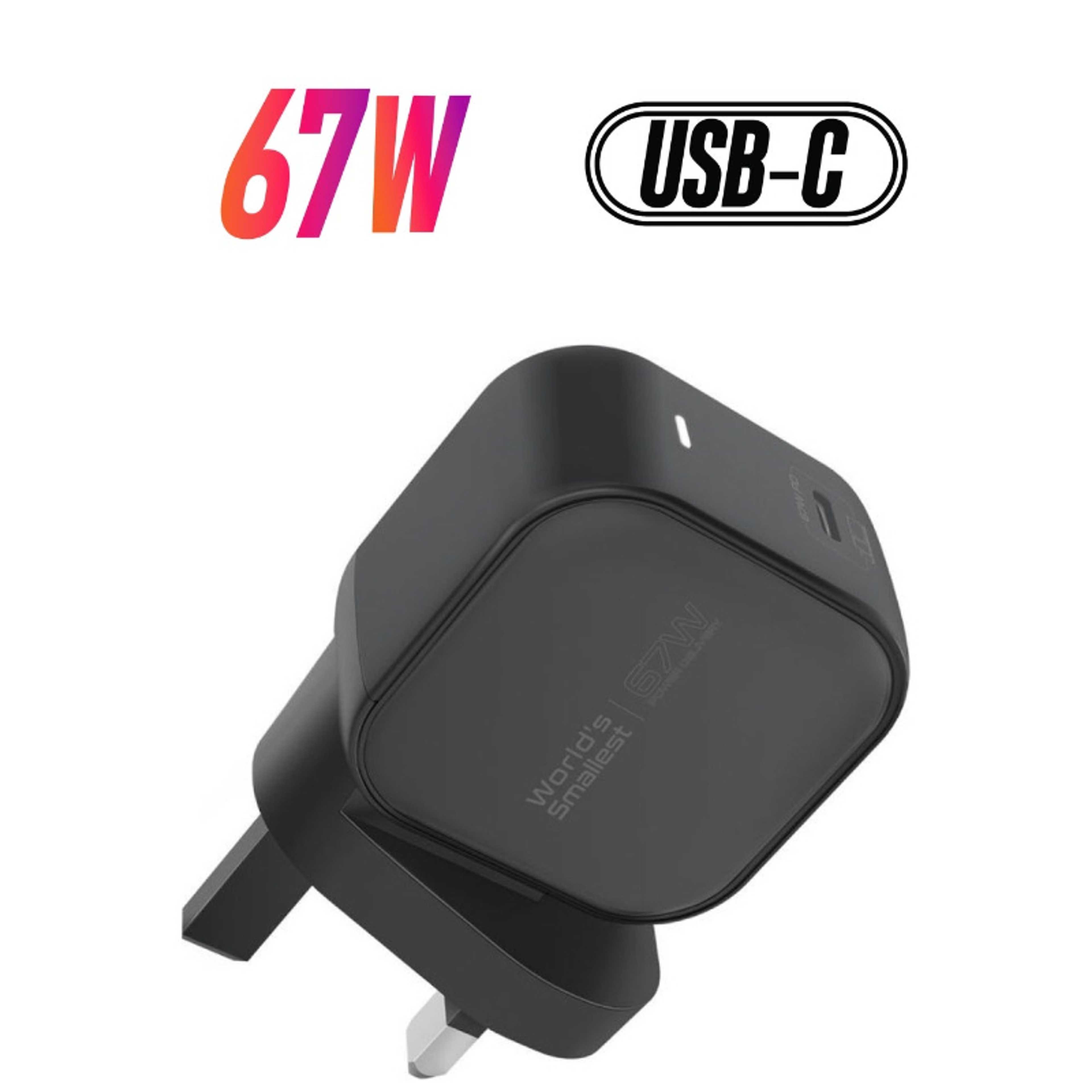 iPhone Charger, 67W Super-Speed USB-C GaNFast Charger Black Black - Product Main Image