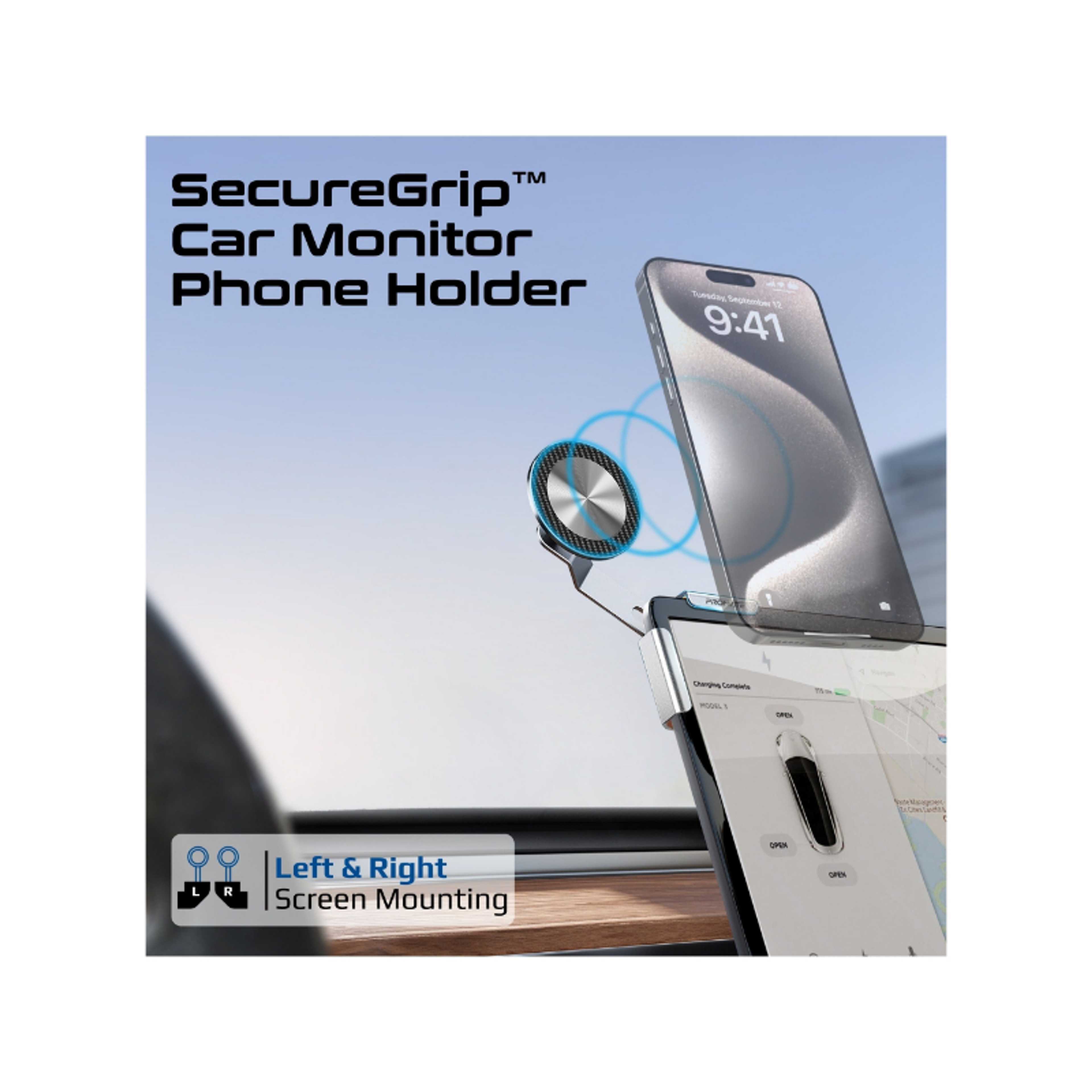 Mobile Magnetic Holder for Car Screen, Aluminum Crafted, 360° Rotation and MagSafe Compatibility, Cradleless Design, N52 Powerful Magnets Silver - Product Main Image