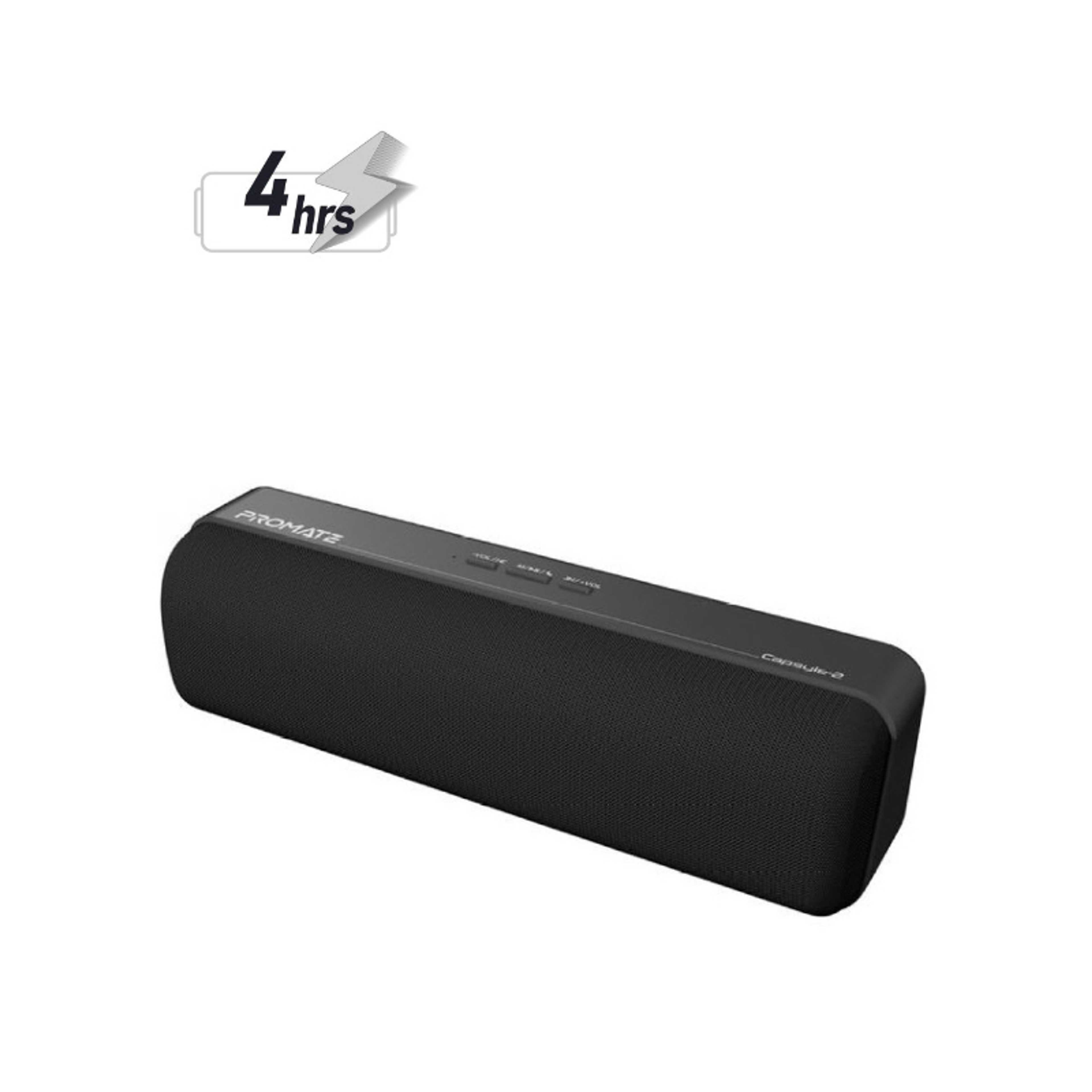 Portable Wireless Speaker, Premium True 6W HD Bluetooth 5.0 Speaker with 4H Playtime, 3.5mm Audio Jack, USB Media Port and Micro SD Card Slot, Capsule-2 Black - Product Main Image