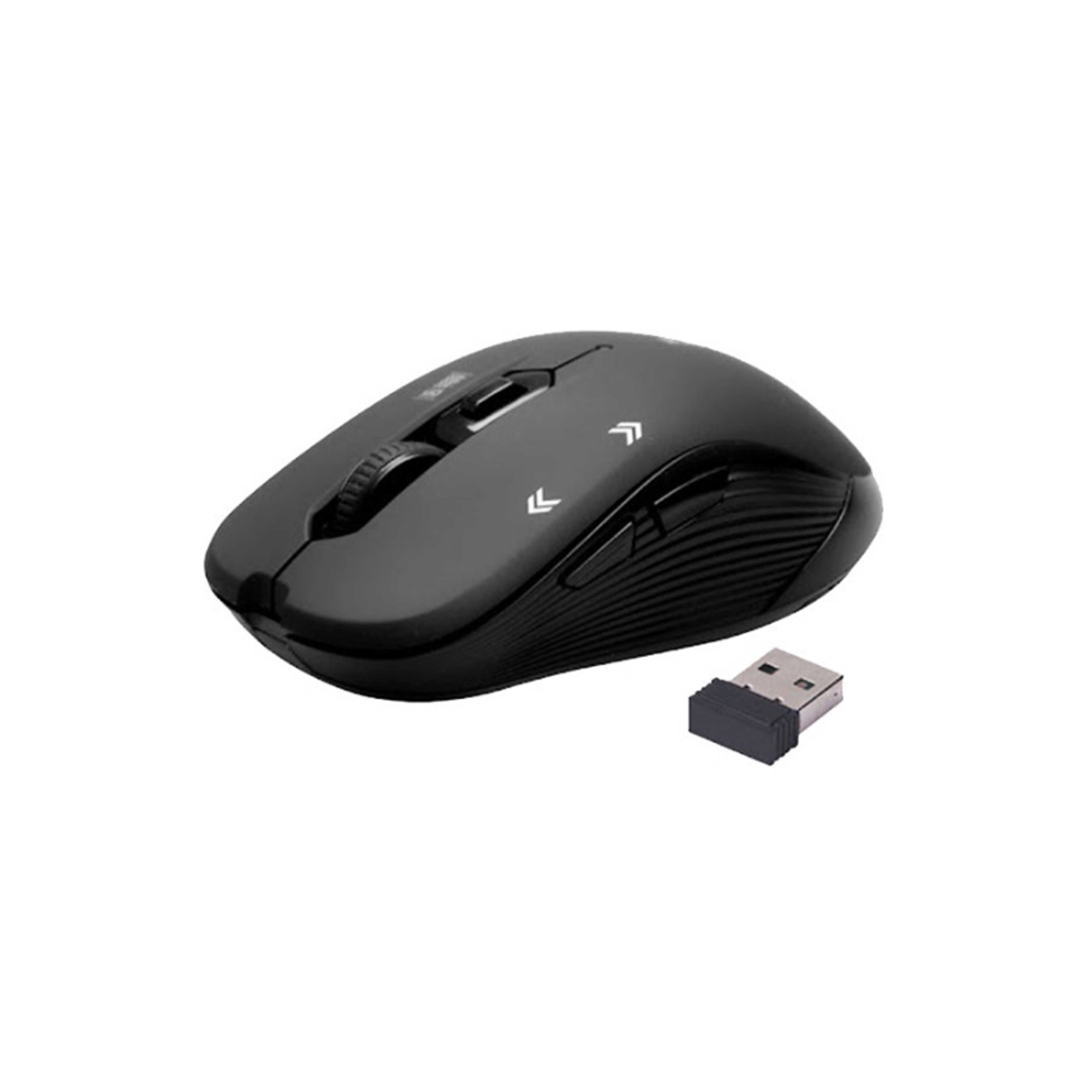 2.4G Portable Optical Tracking Mouse with Mini USB Receiver, 800/1200/1600 DPI Switch, 10m Working Range and 6 Programmable Buttons Black - Product Main Image