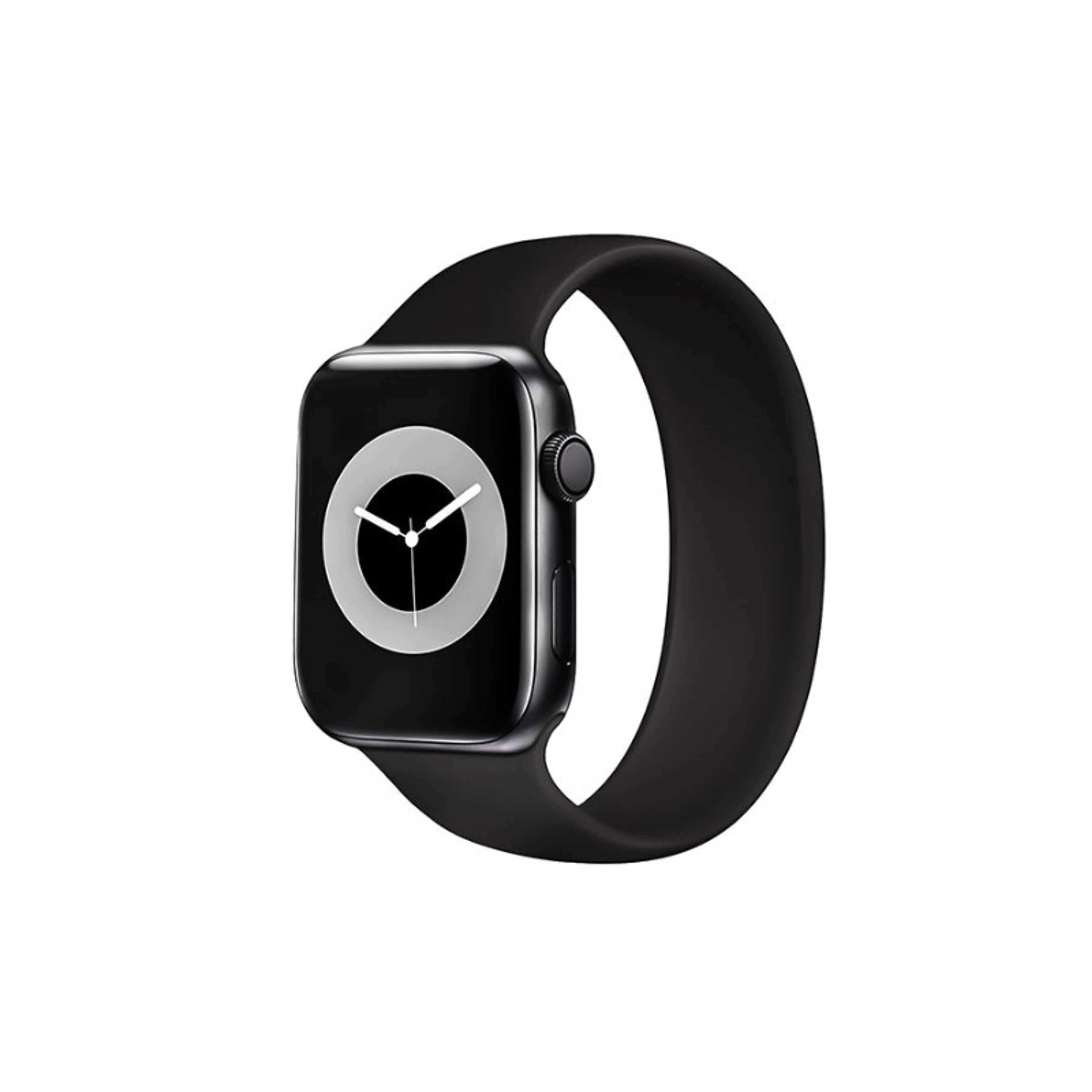 Solo Loop Strap for Apple Watch 38mm/40mm, Durable Stretchy Silicone Loop Sport Wristband with Sweat-Proof Design for Apple Watch Series 1, 2, 3, 4, 5, 6, SE, Size-Large, Loop-40L Black - Product Main Image