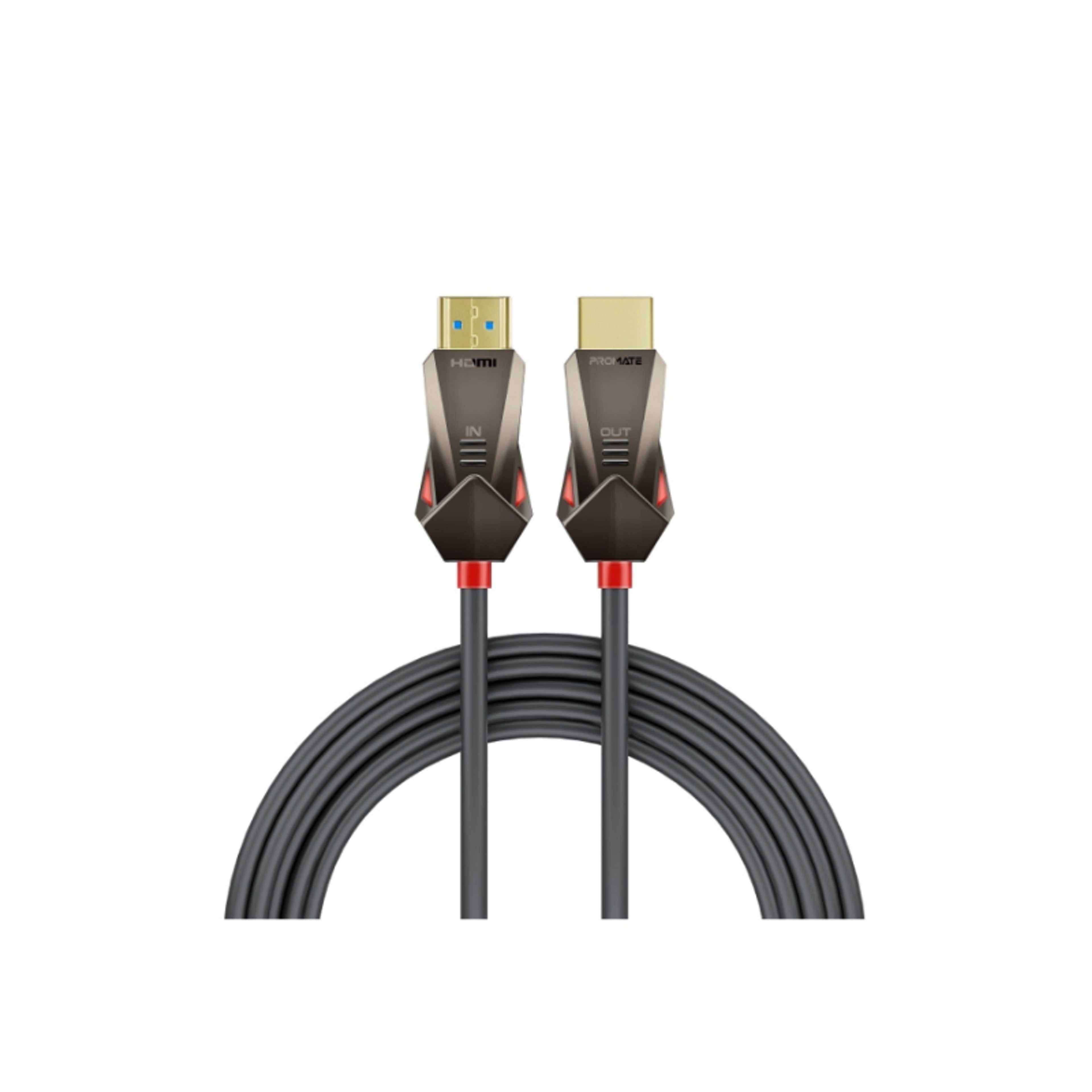 HDMI 2.0 Cable, 4K@60Hz HDMI To HDMI Unidirectional Cable With 3D Video Support, 18Gbps Bandwidth, Ethernet, 15M Fiber Optic Cable And Gold-Plated Connectors For Laptops, Monitors Black - Product Main Image