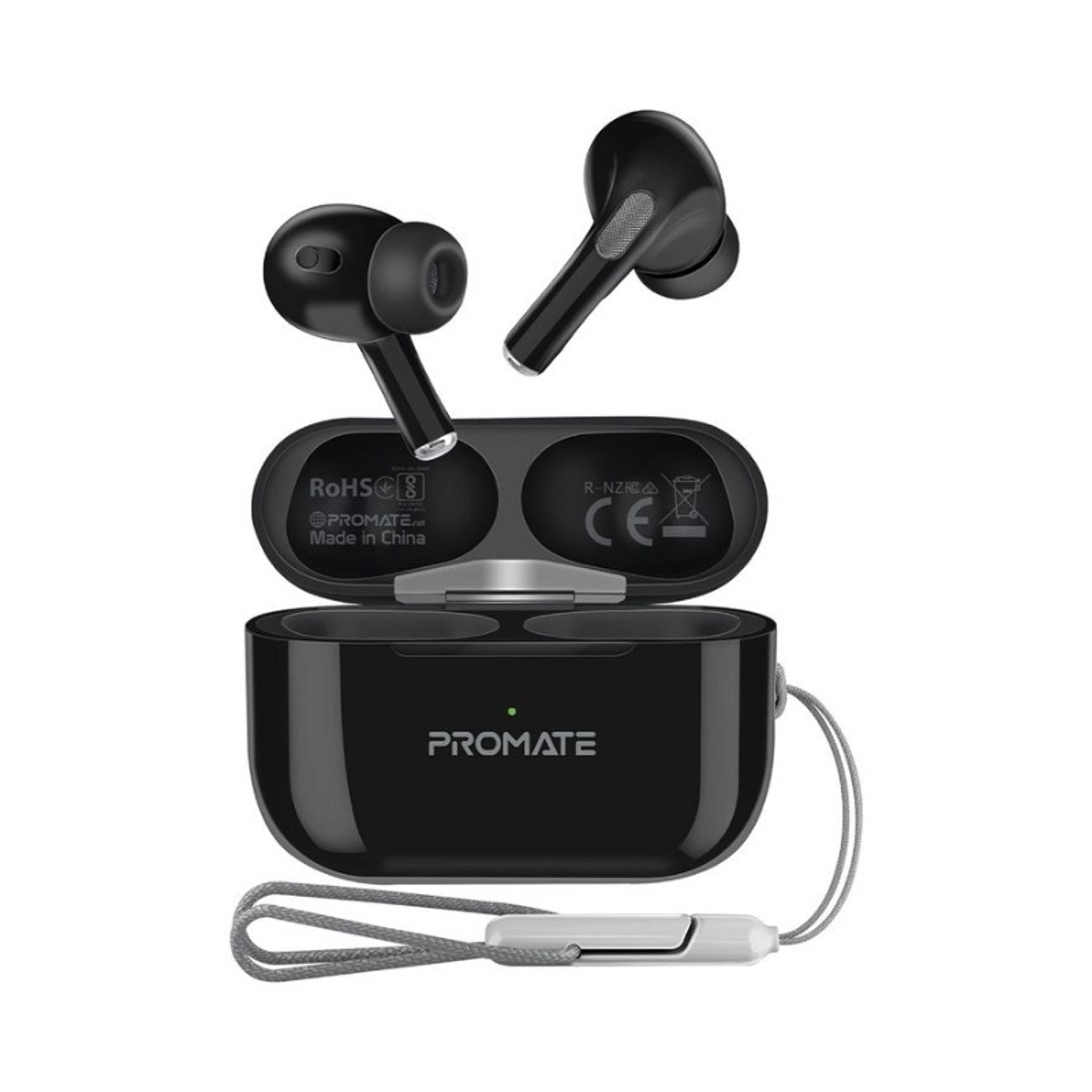 True Wireless Bluetooth Earbuds, Premium Touch Control Bluetooth v5.3 EarPods with 30H Playback Time, Built-In Mic, Comfort-Fit and Built-In Lanyard, Harmoni-Pro Black - Product Main Image