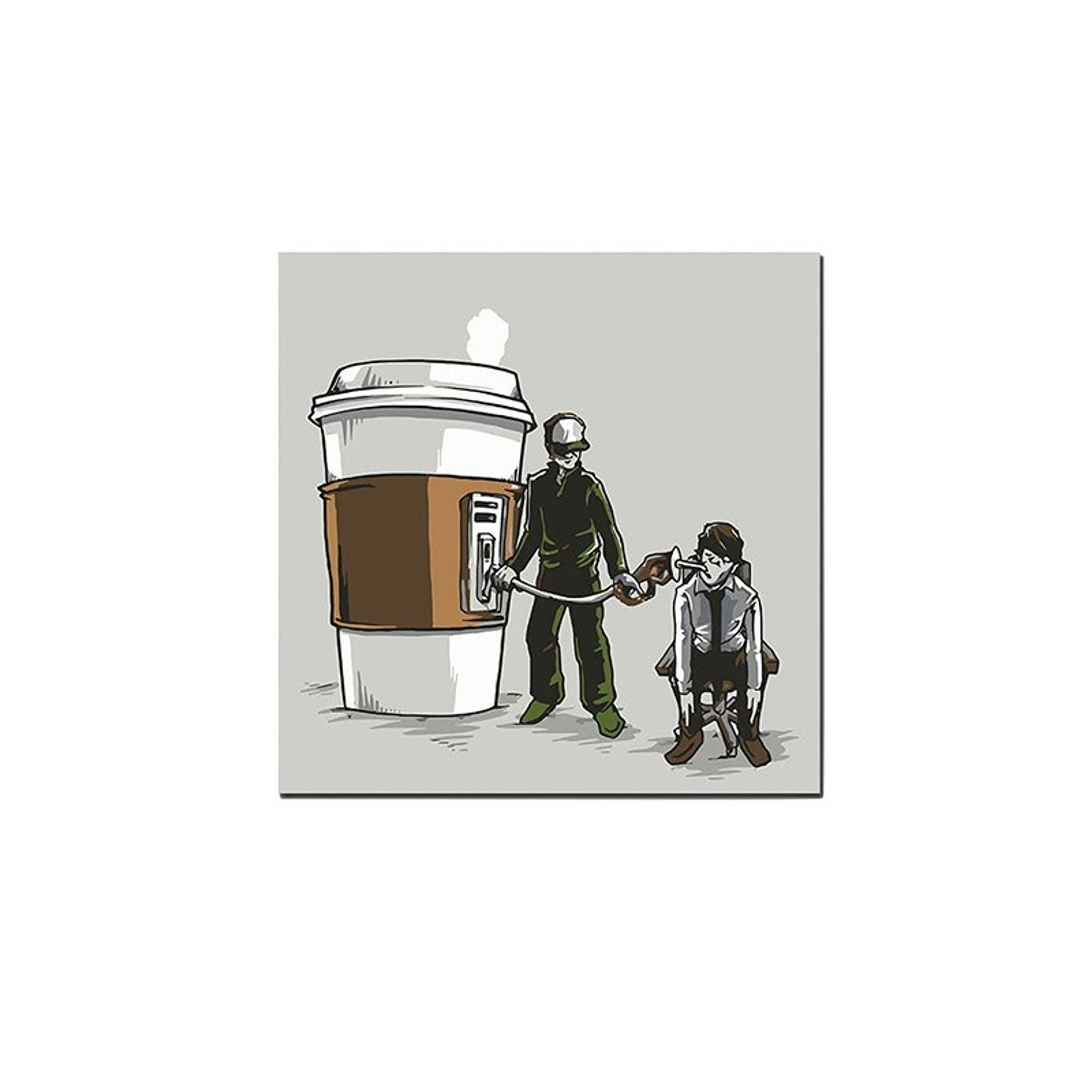 Coffee Lover Wall Art Painting Grey/Brown/Green 30 x 30centimeter - Product Main Image