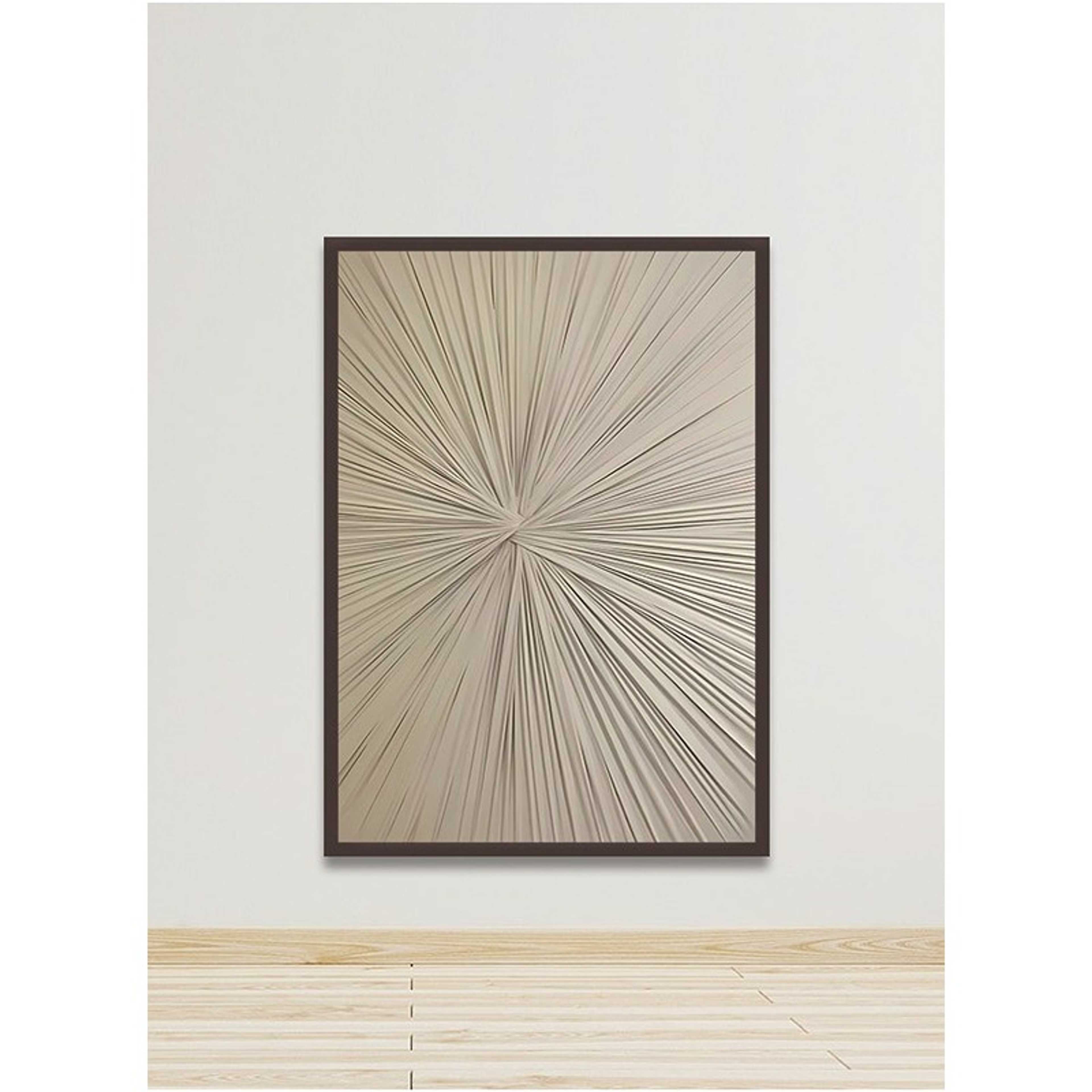 Canvas Wall Art For Wall Decoration Abstract Design With A Hollow Brown Frame Size 120x80cm One Piece - Product Main Image