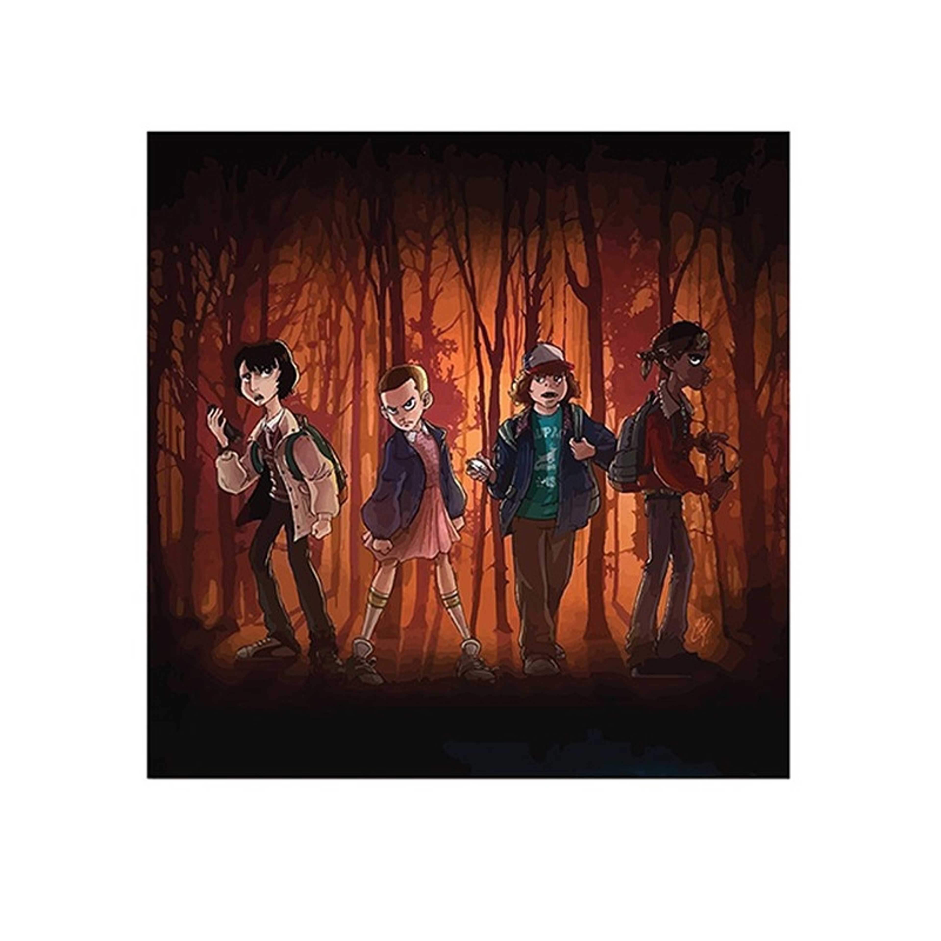 Stranger Things Printed Wall Art Brown/Black/Green 30x30cm - Product Main Image
