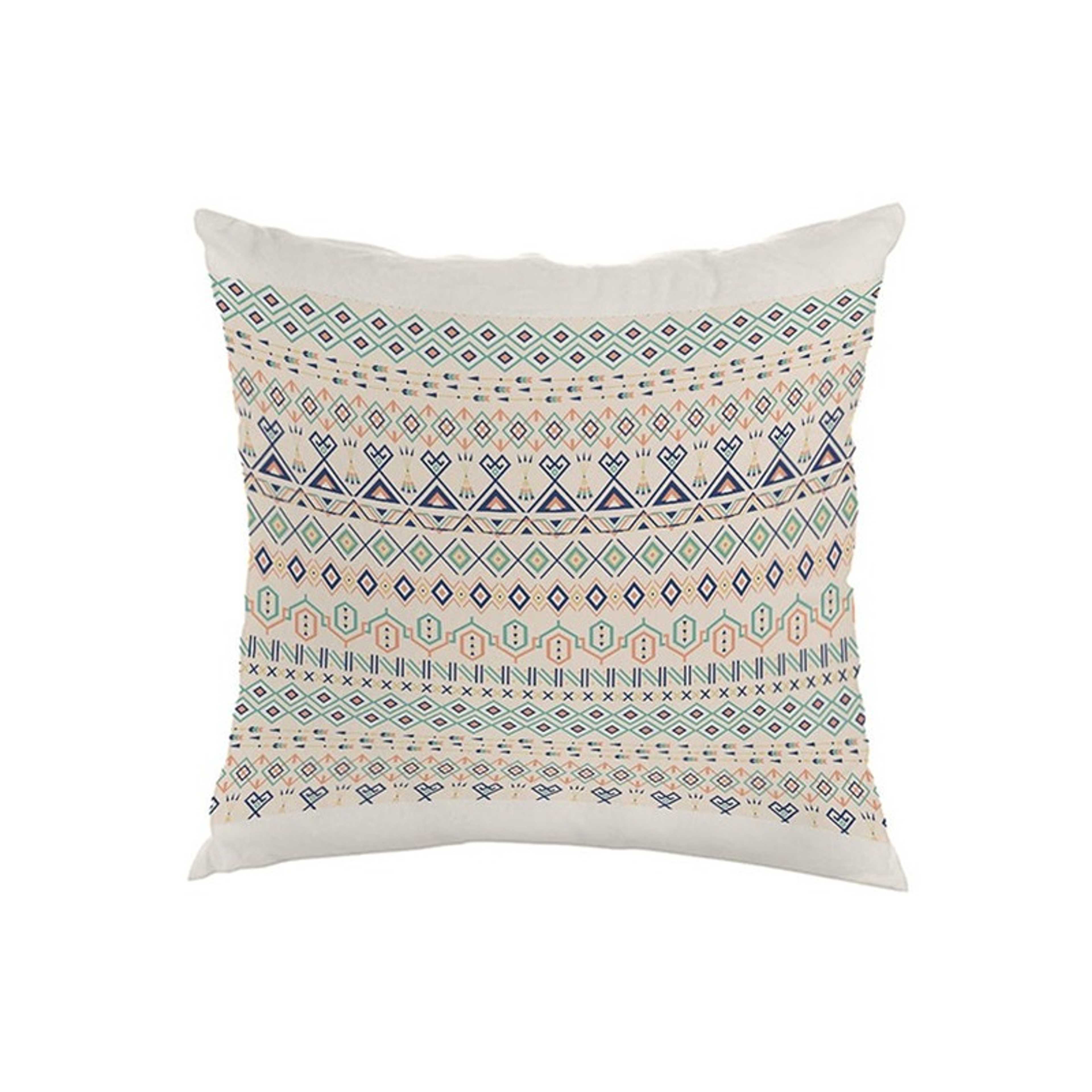 Traditional Ramadan Decoration Printed Pillow Beige/Green/Blue 40x40cm - Product Main Image