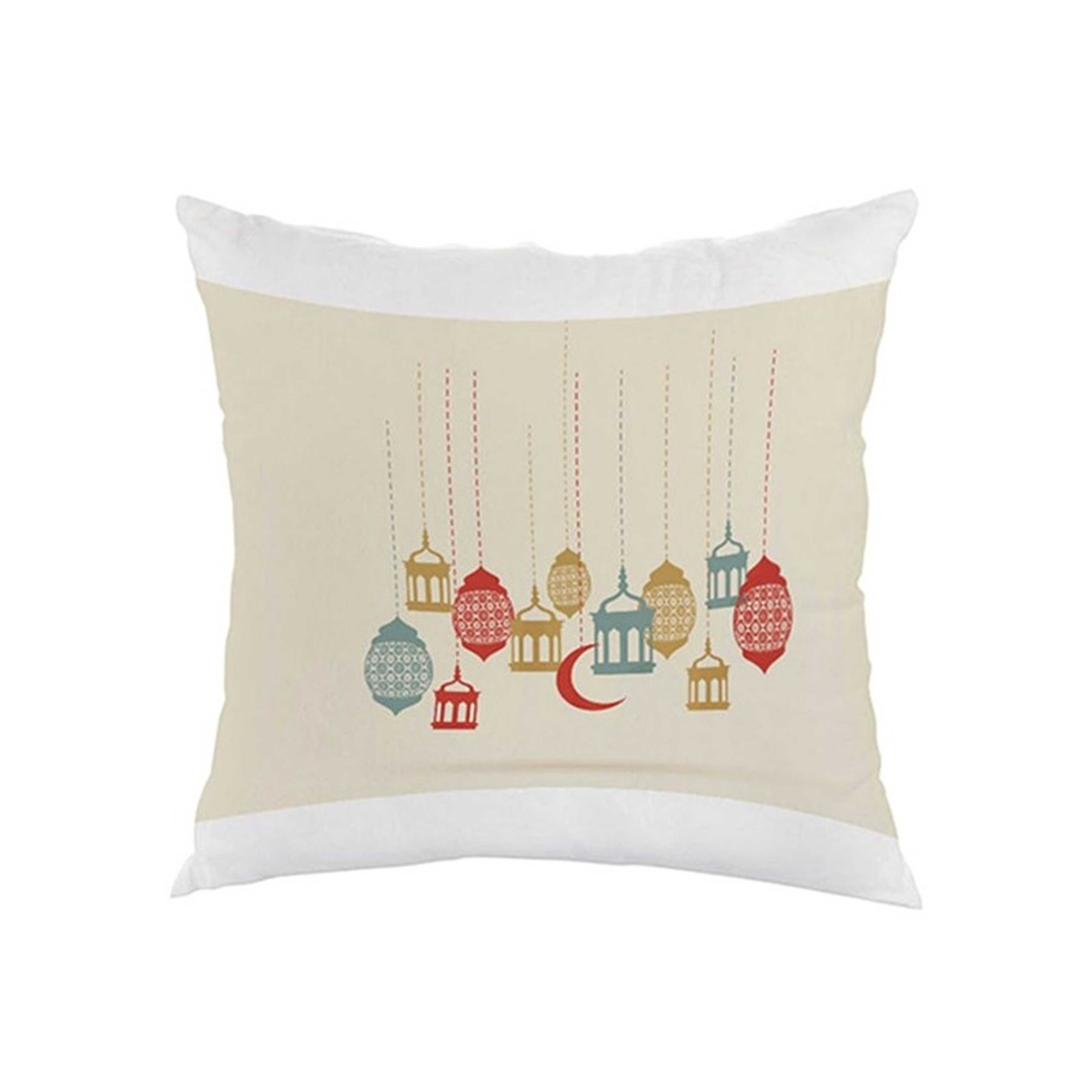 Ramadan Lantern Printed Square Shaped Throw Pillow Multicolour 40 x 40cm - Product Main Image