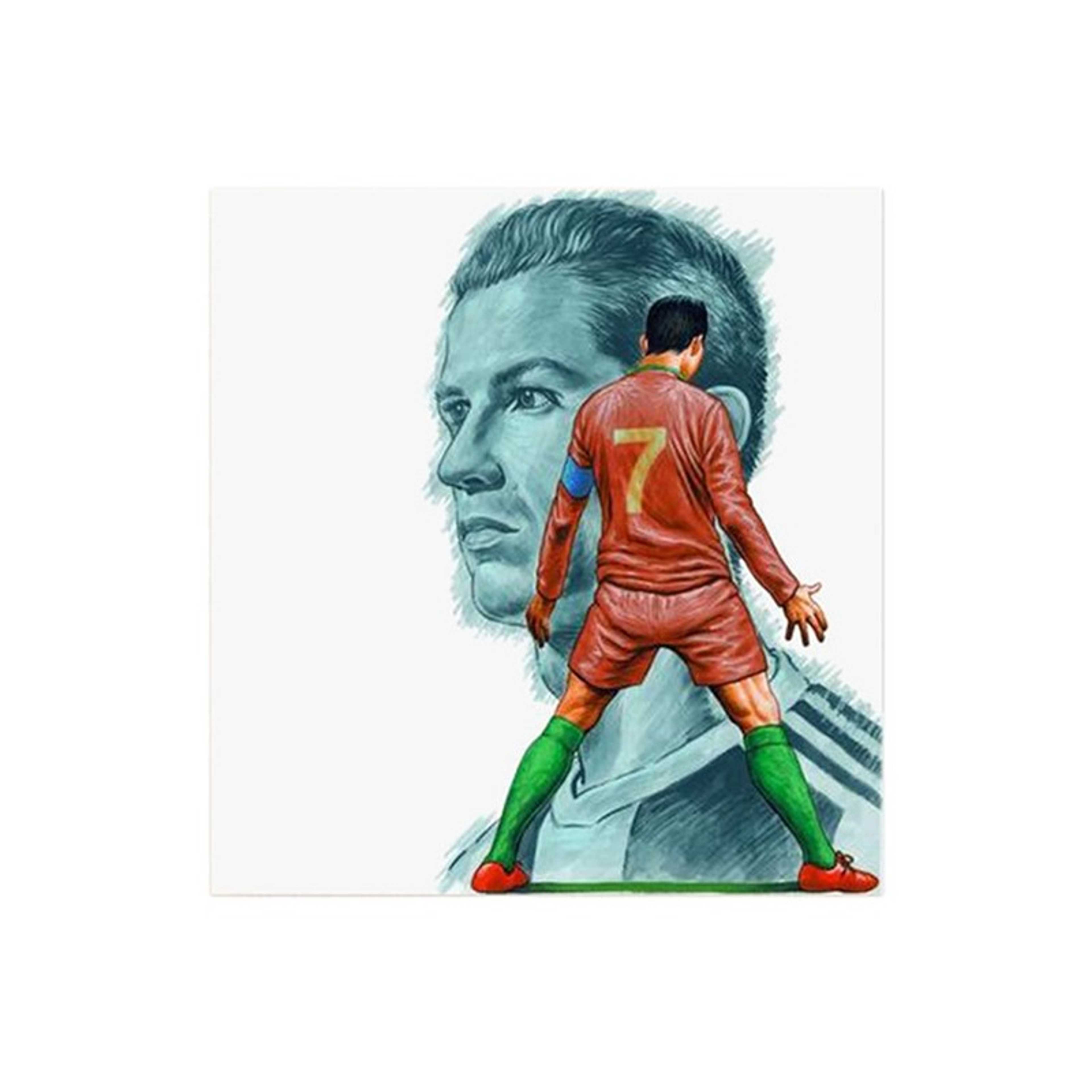Cristiano Ronaldo MDF Wall Art Multicolour 30x30centimeter - Product Main Image