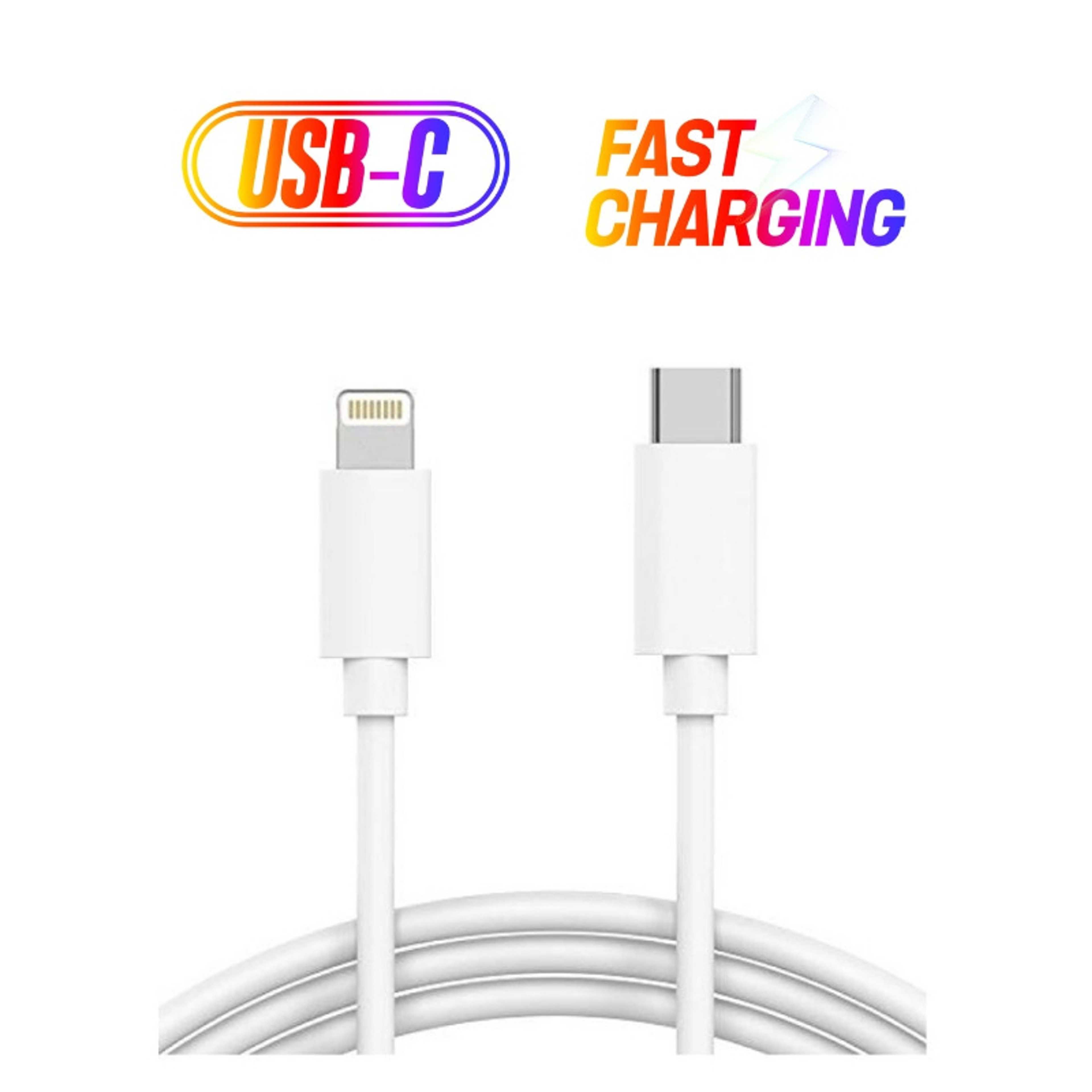 MFi Certified Lightning to USB C Short Cable White - Product Main Image