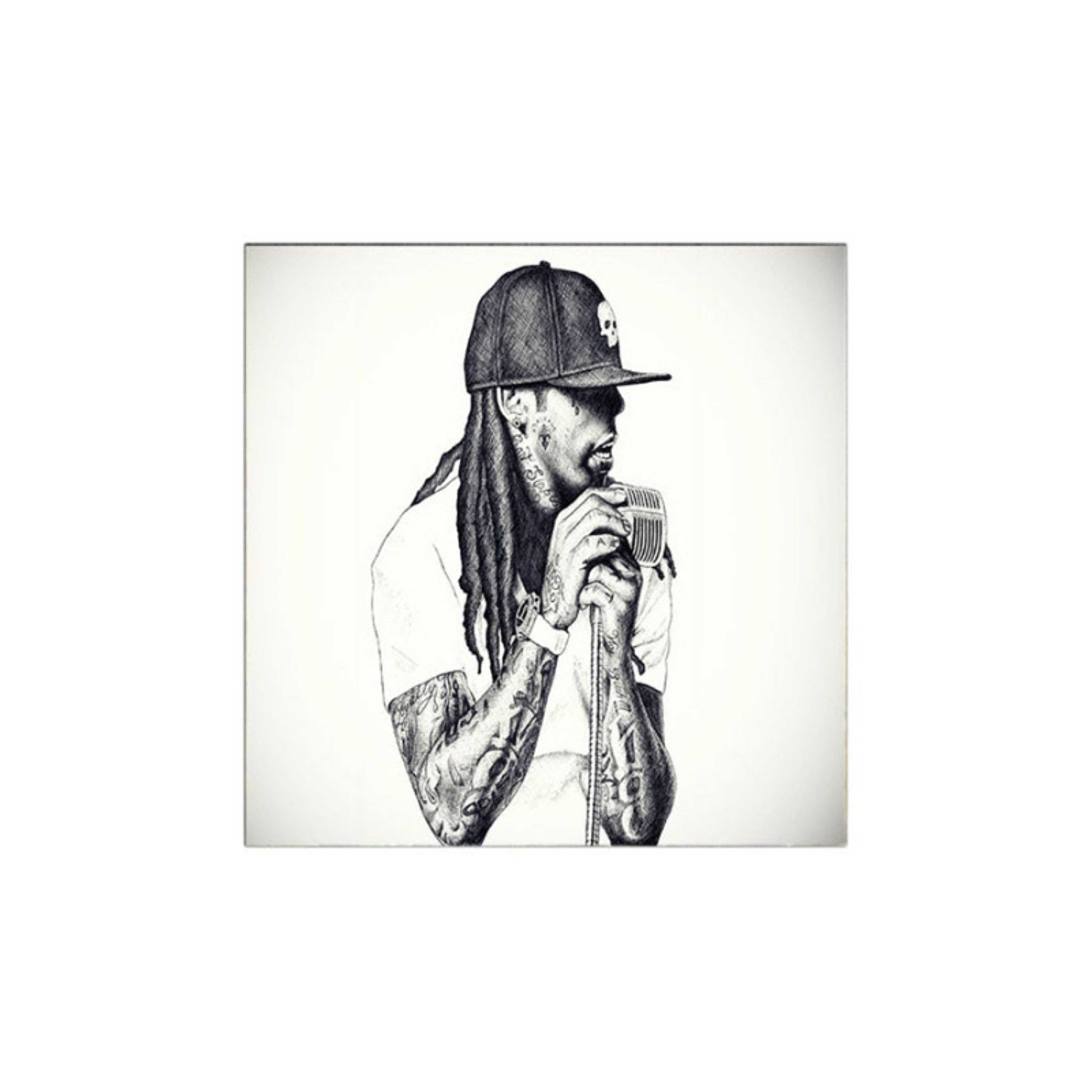 Lil Wayne MDF Wall Art Multicolour 30x30cm - Product Main Image