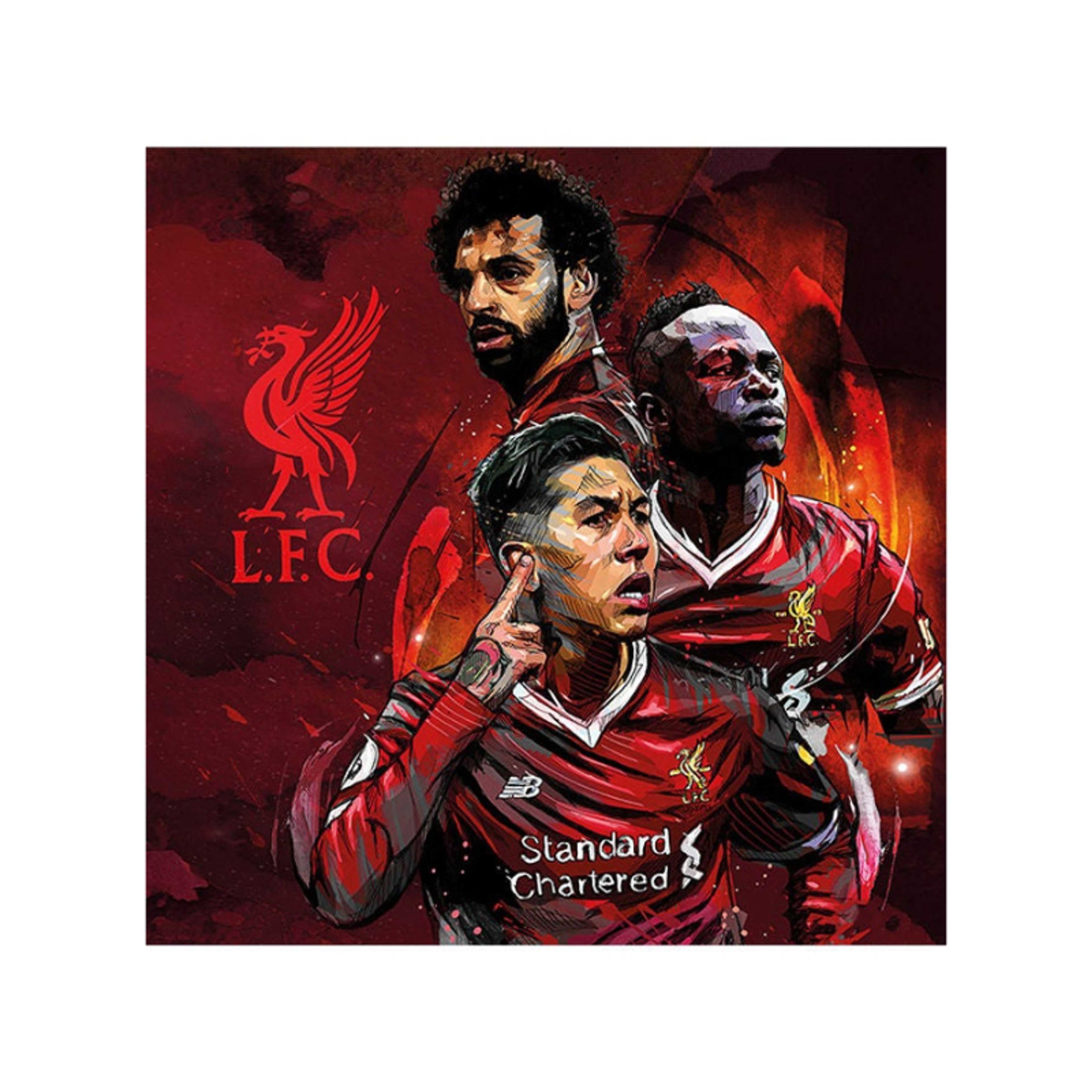 Liverpool Mohamed Salah Sadio Mane Firmino MDF Wall Art Multicolour - Product Main Image