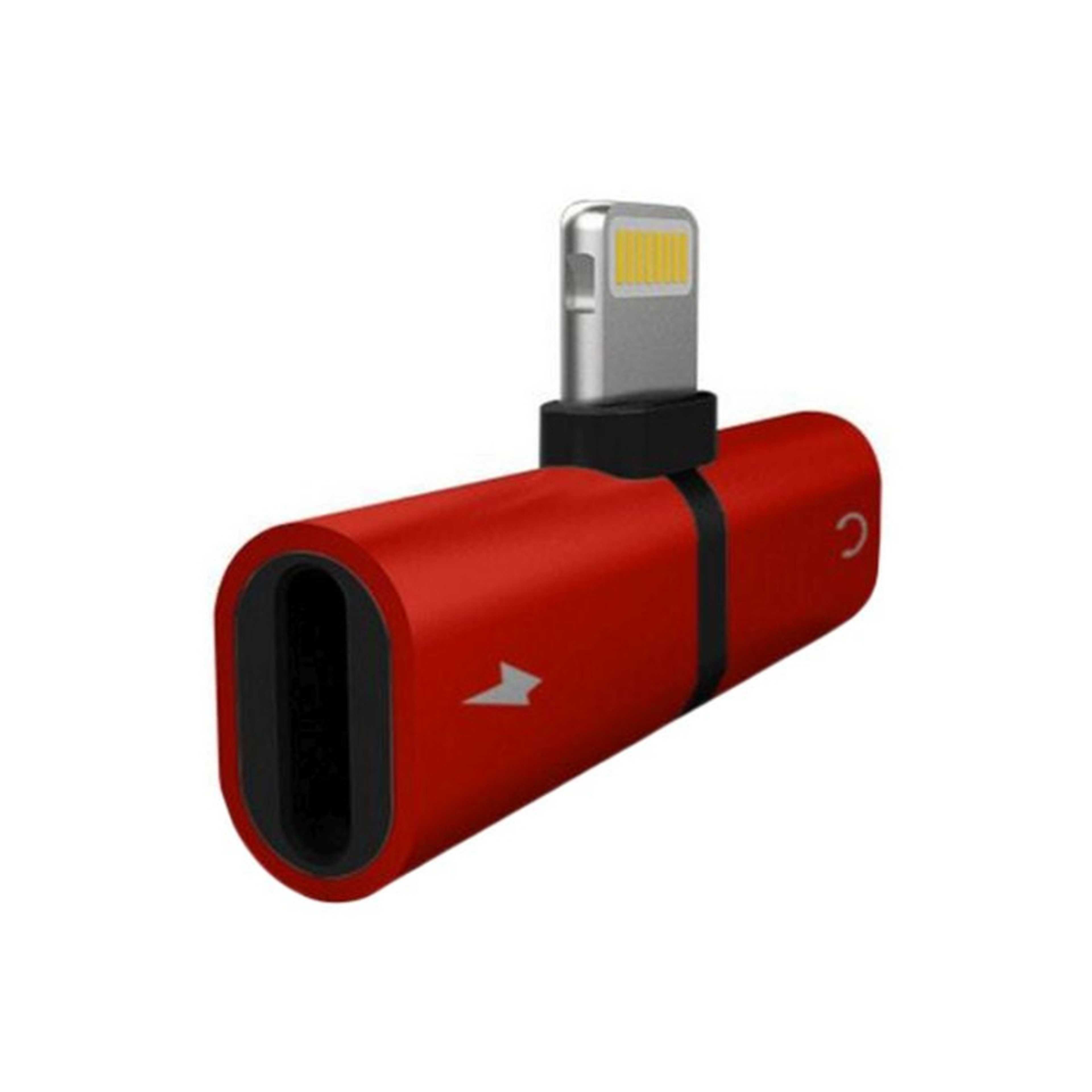 Lightning Splitter Adapter For Apple iPhone Red - Product Main Image