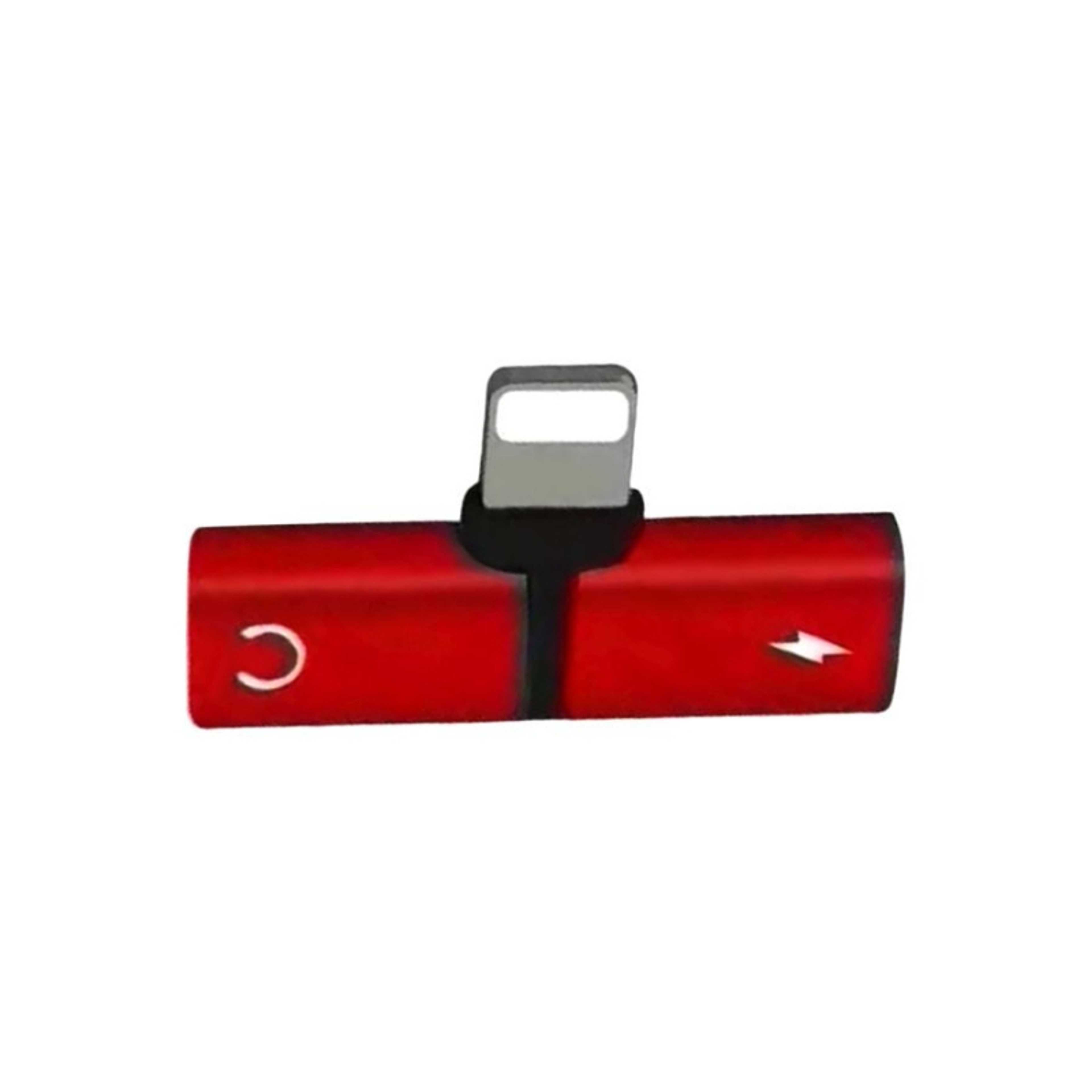 Dual Lightning Splitter T-Type Adapter Red - Product Main Image