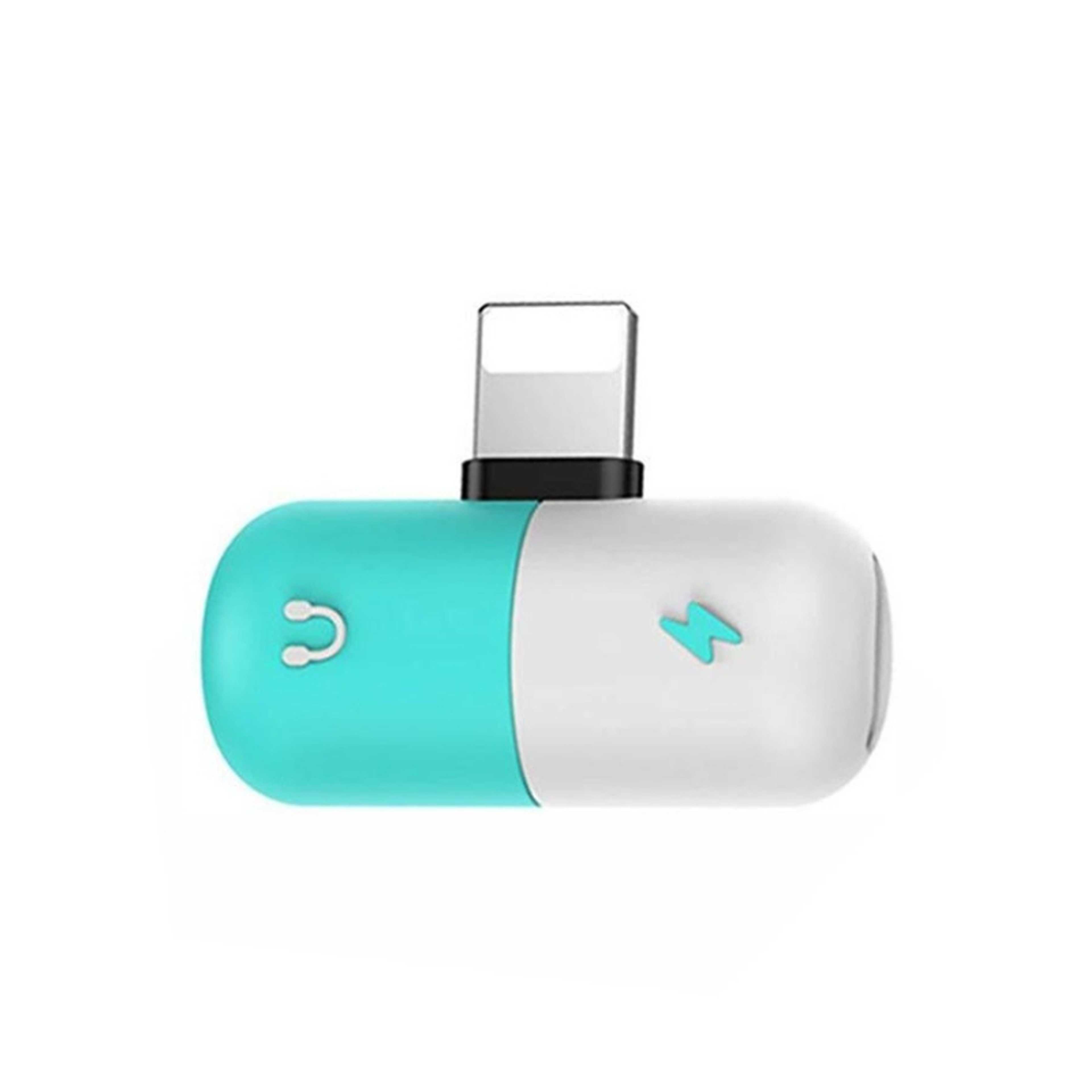 Dual Lightning Splitter Adapter Blue/White - Product Main Image