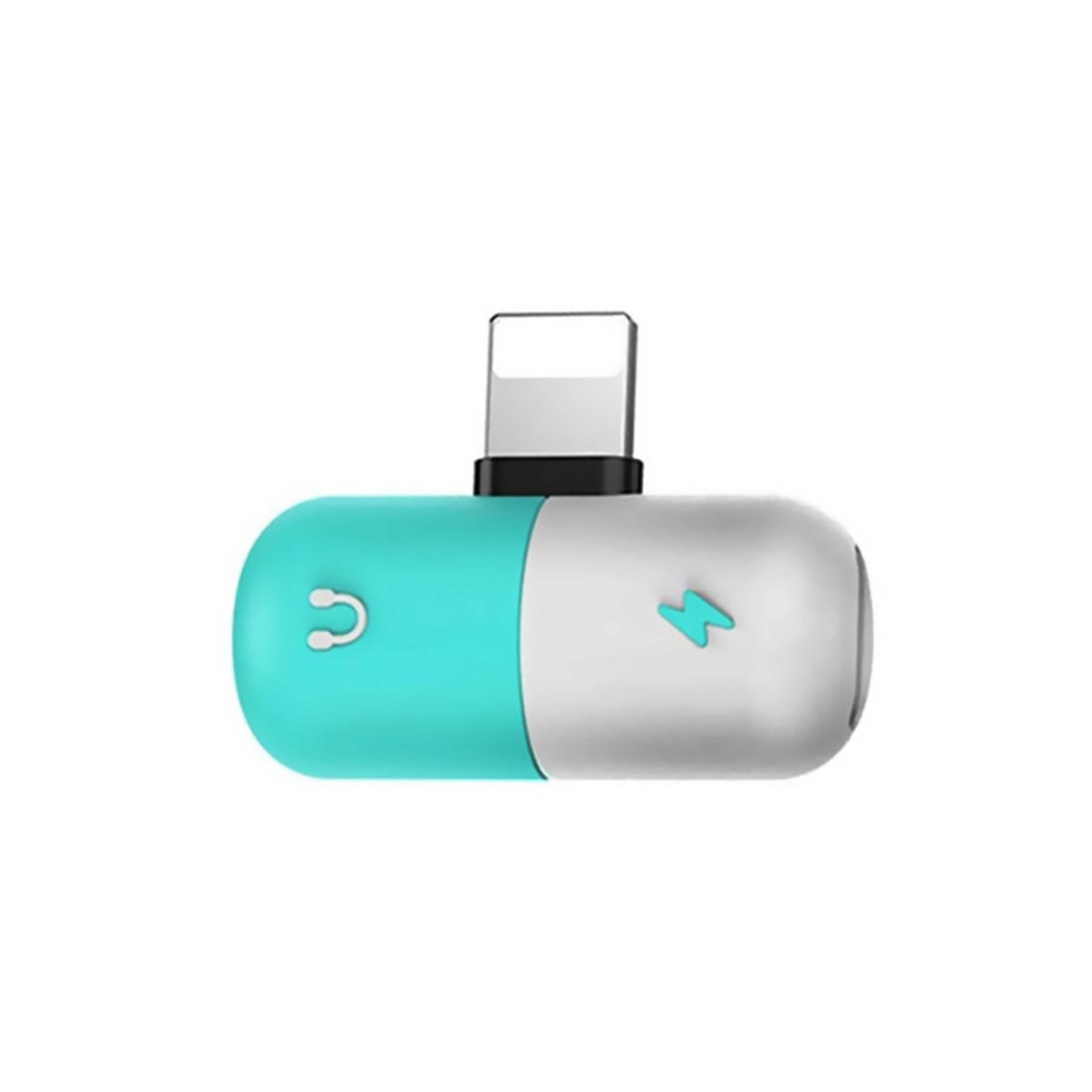 Lightning Splitter Adapter White/Green/Silver - Product Main Image