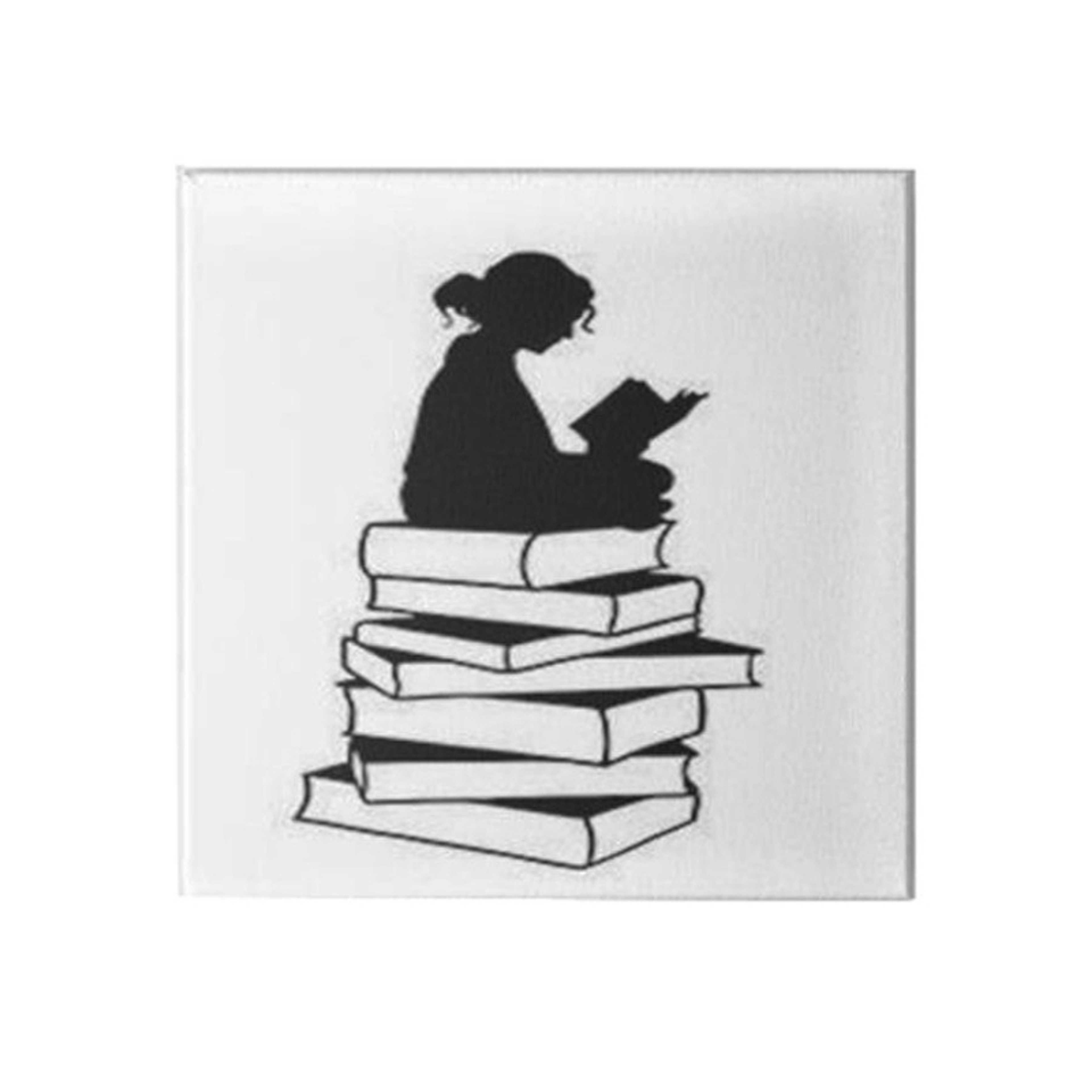 Book Hidden Frame Canvas Wall Painting White/Black 50 x 50cm - Product Main Image