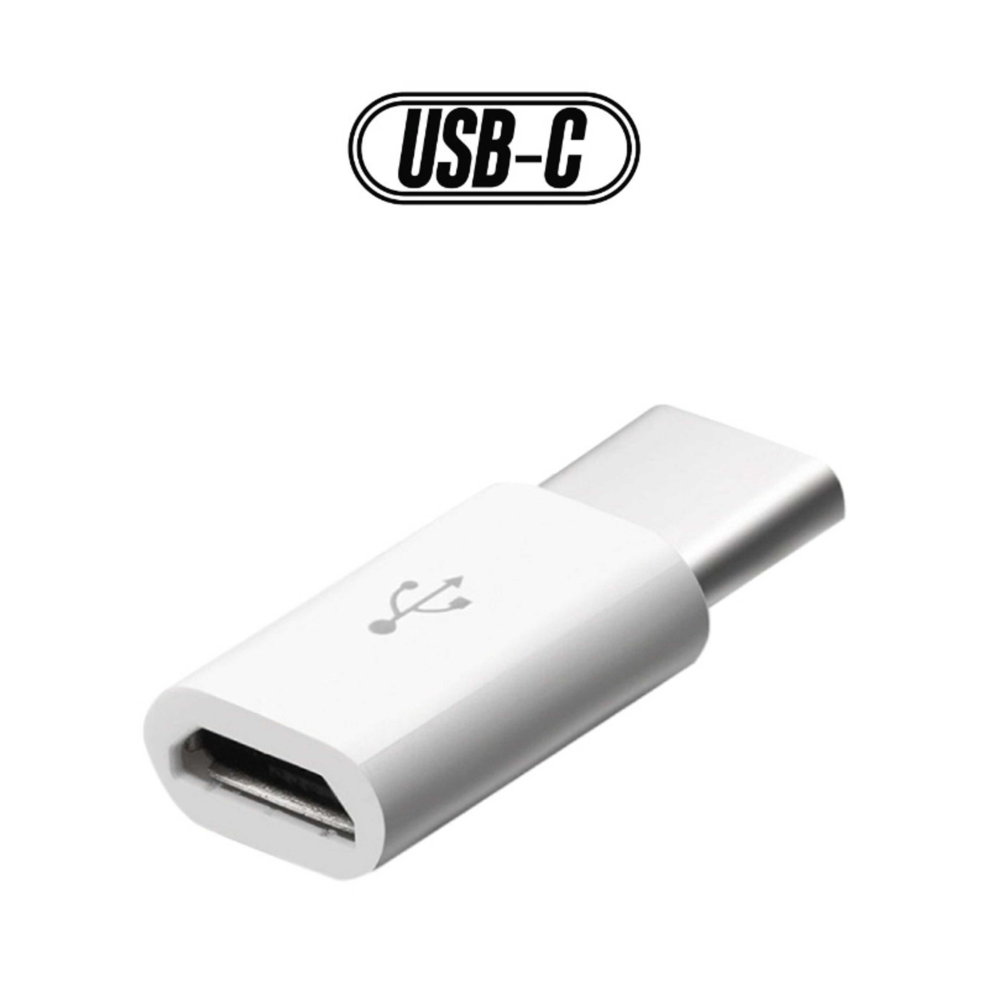 USB Type-C Male To Micro USB Connector Adapter White - Product Main Image