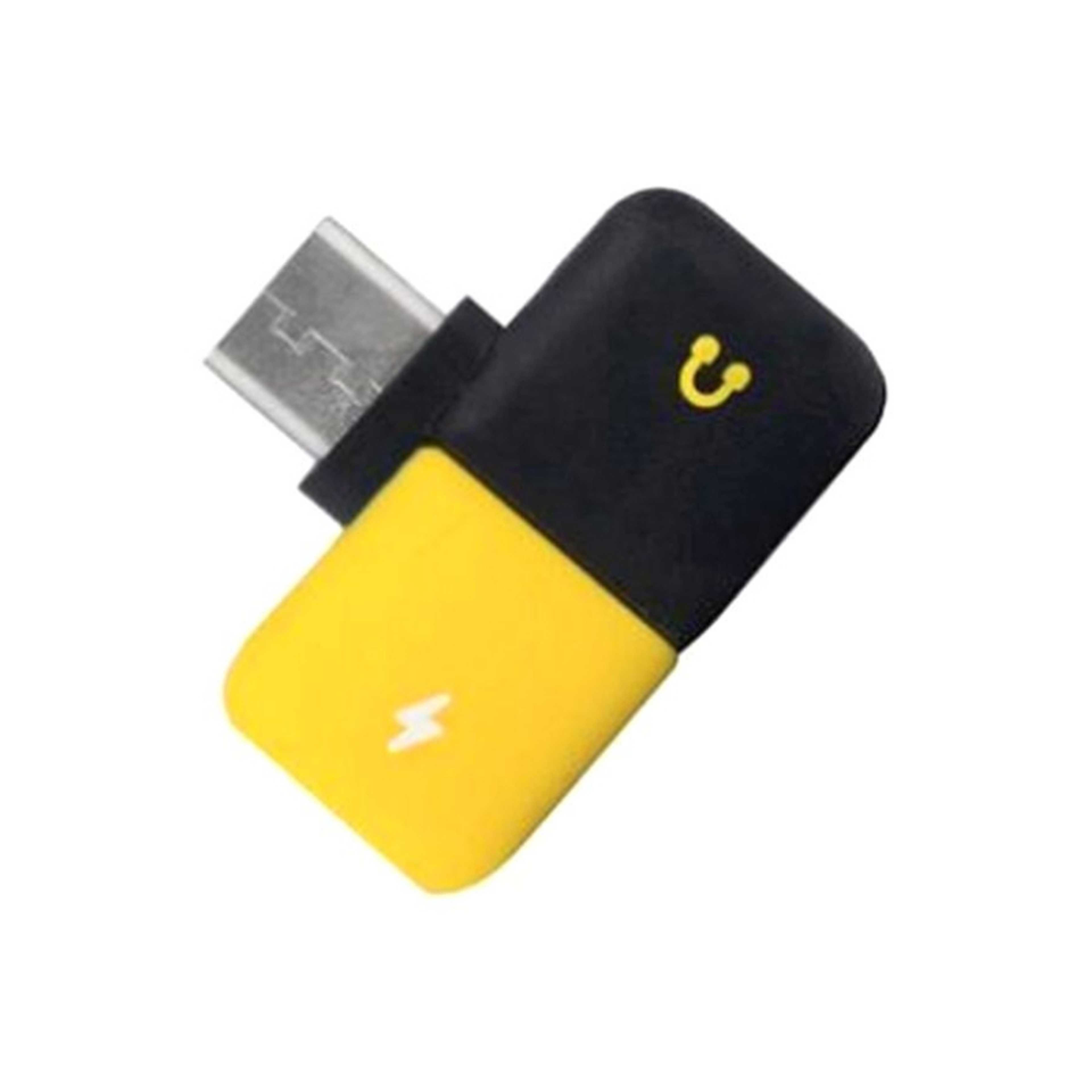 Type C To Dual Type C Adapter Black/Yellow - Product Main Image