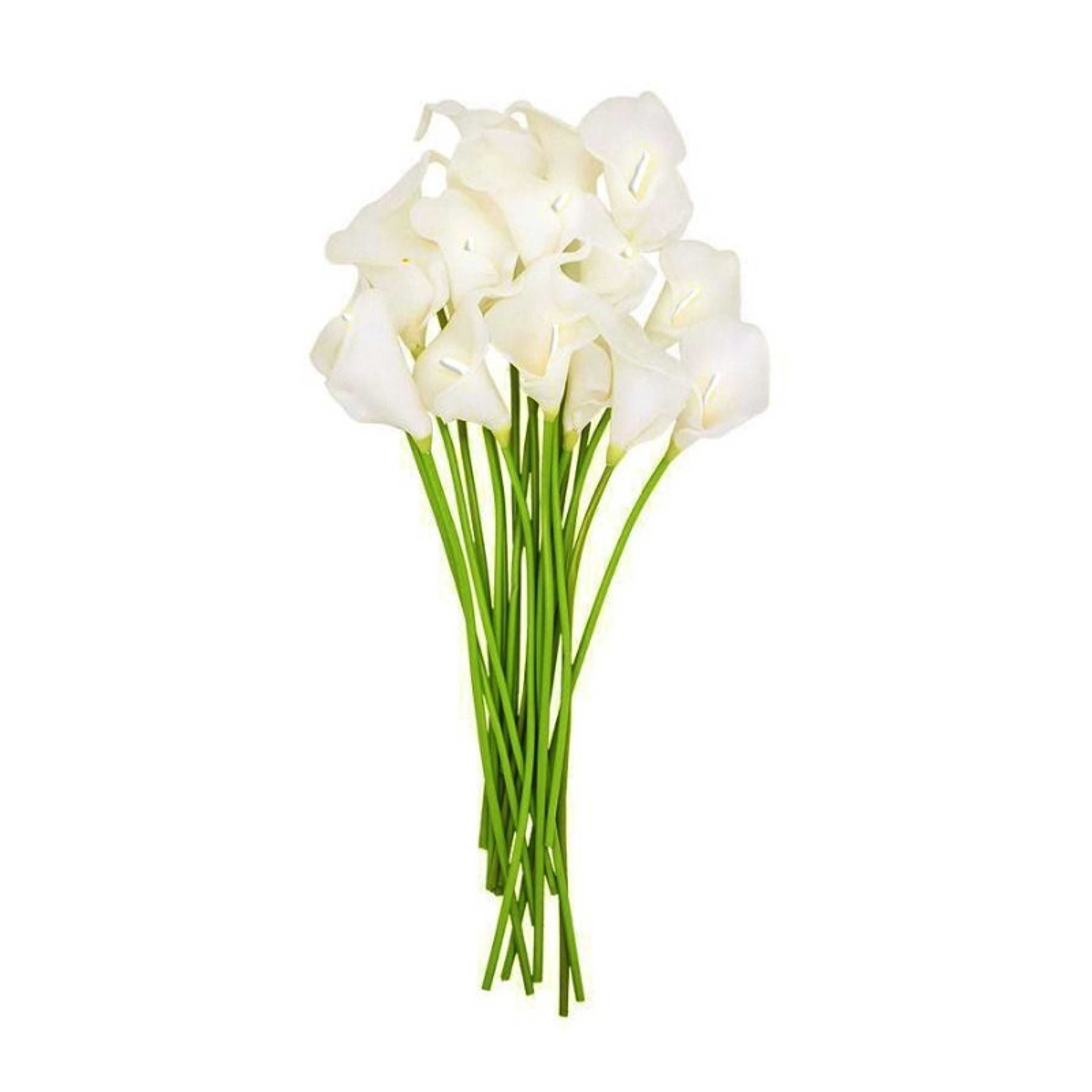 8pcs White Flowers Artificial Calla Lily 35cm for Home Kitchen Bedroom & Wedding - Product Main Image