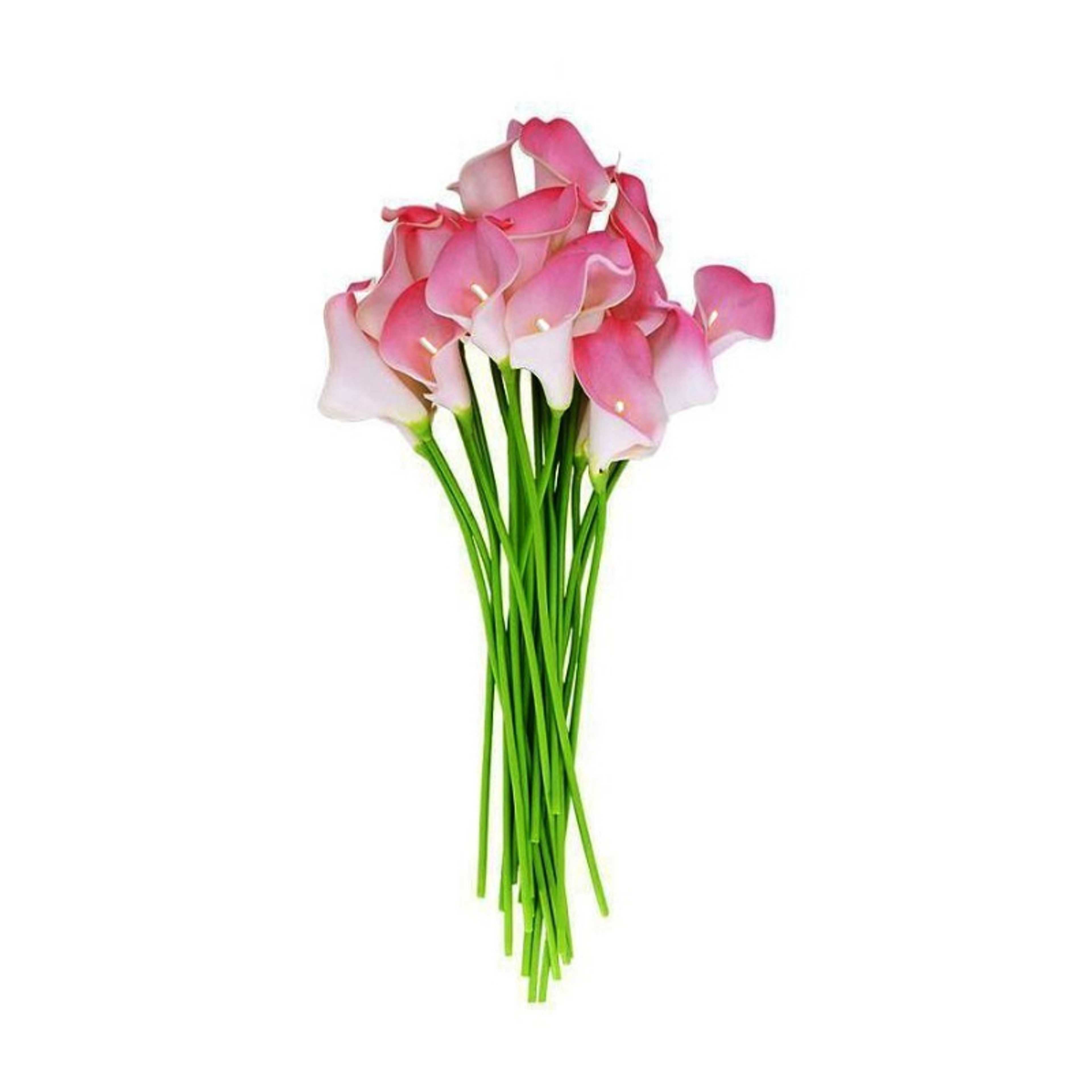 8pcs Pink Flowers Artificial Calla Lily 35cm for Home Kitchen Bedroom & Wedding - Product Main Image