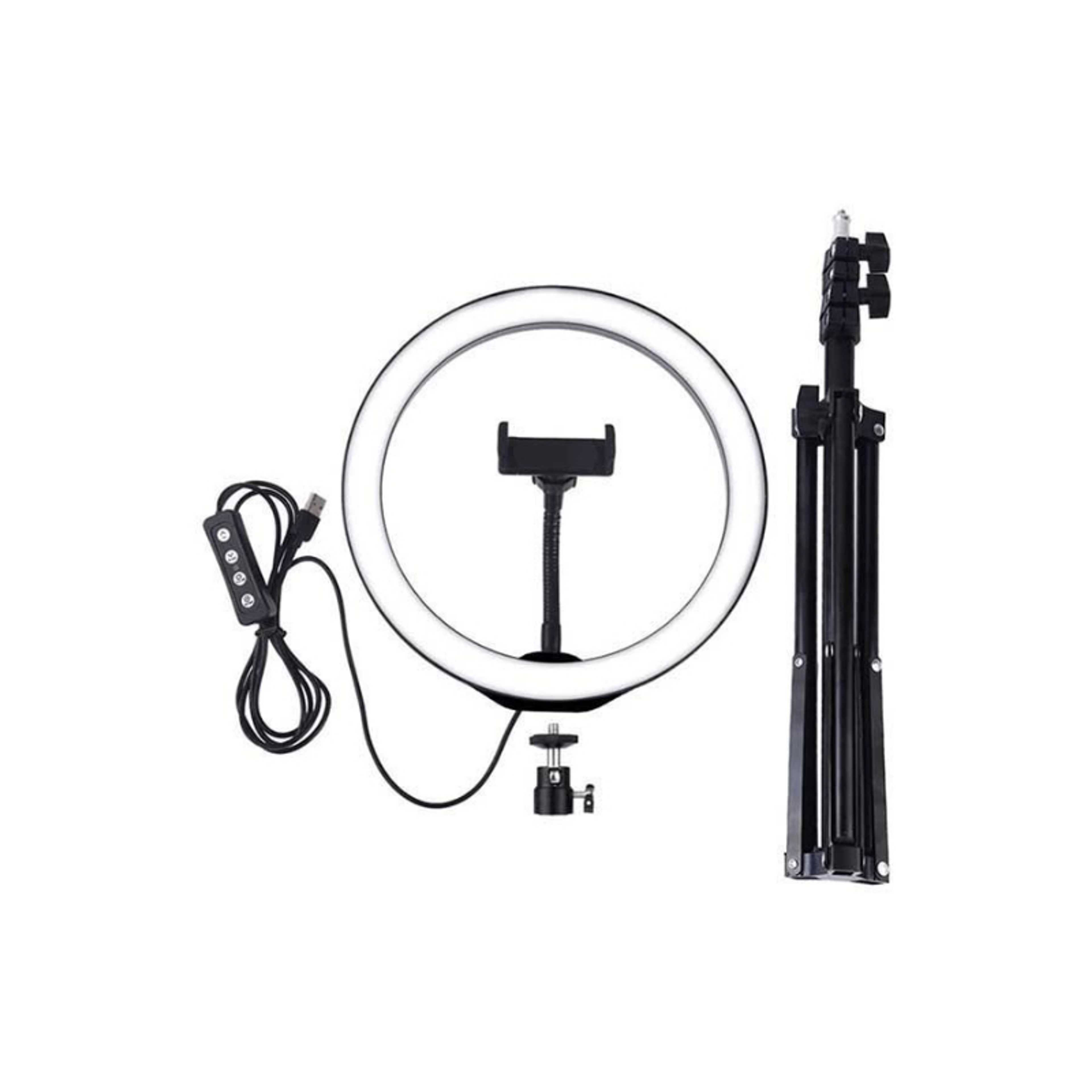 12-Inch LED Mobile Phone Ring Light with Stand White - Product Main Image