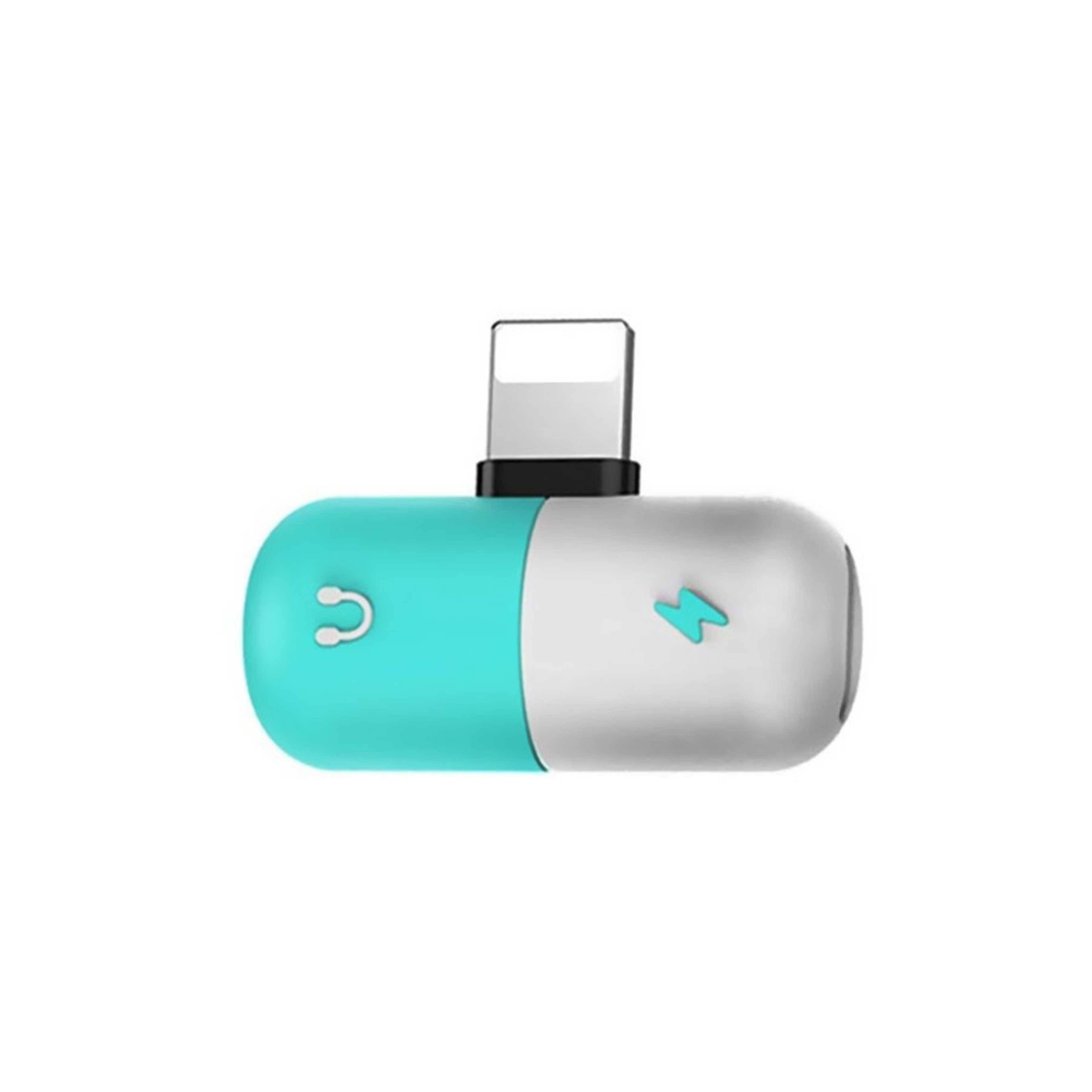 Lightning Splitter Adapter For Apple iPhone 7/iPhone 8/iPhone 8 Plus/iPhone X/Apple iPod/Apple iPad White/Green/Silver - Product Main Image