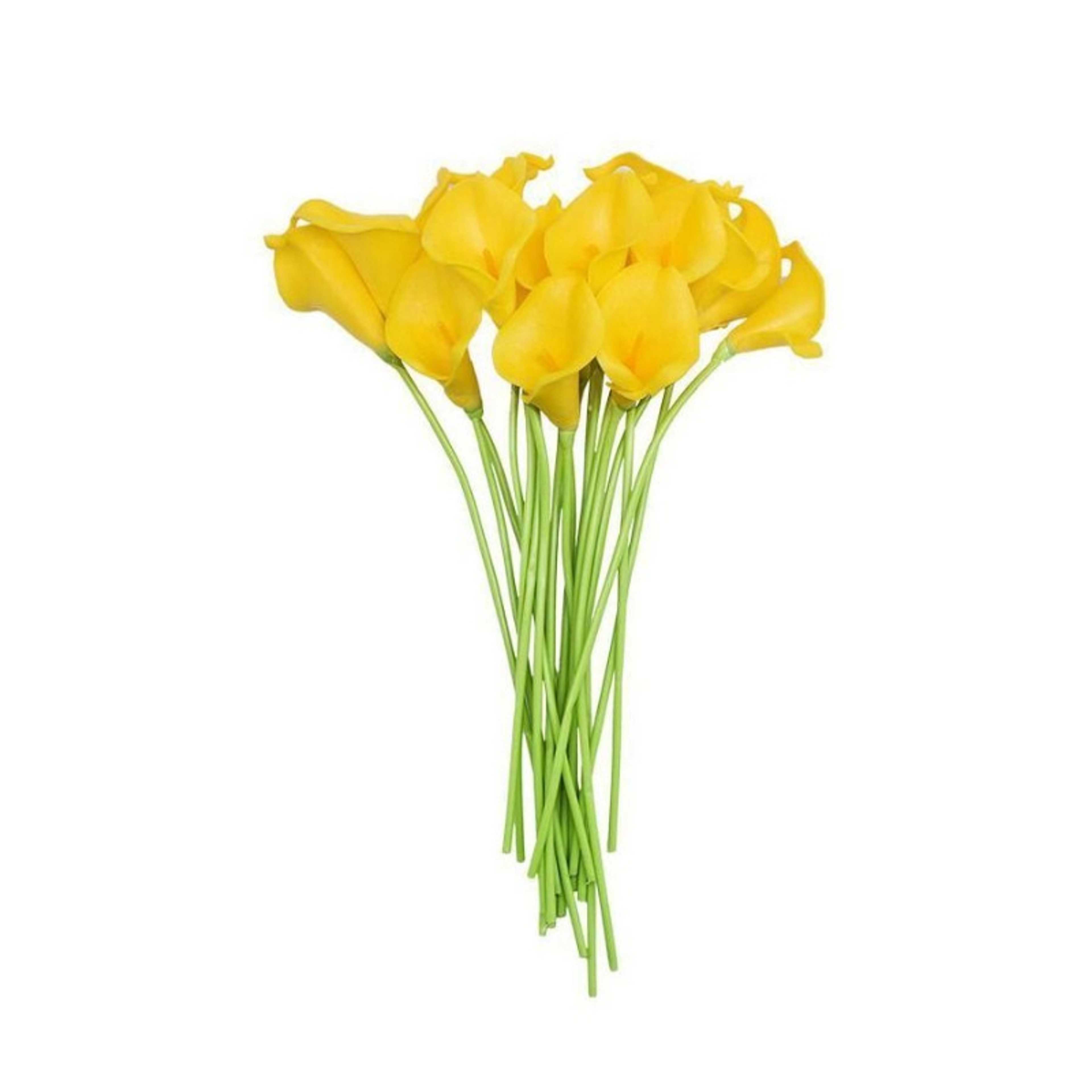 8pcs Yellow Flowers Artificial Calla Lily 35cm for Home Kitchen Bedroom & Wedding - Product Main Image