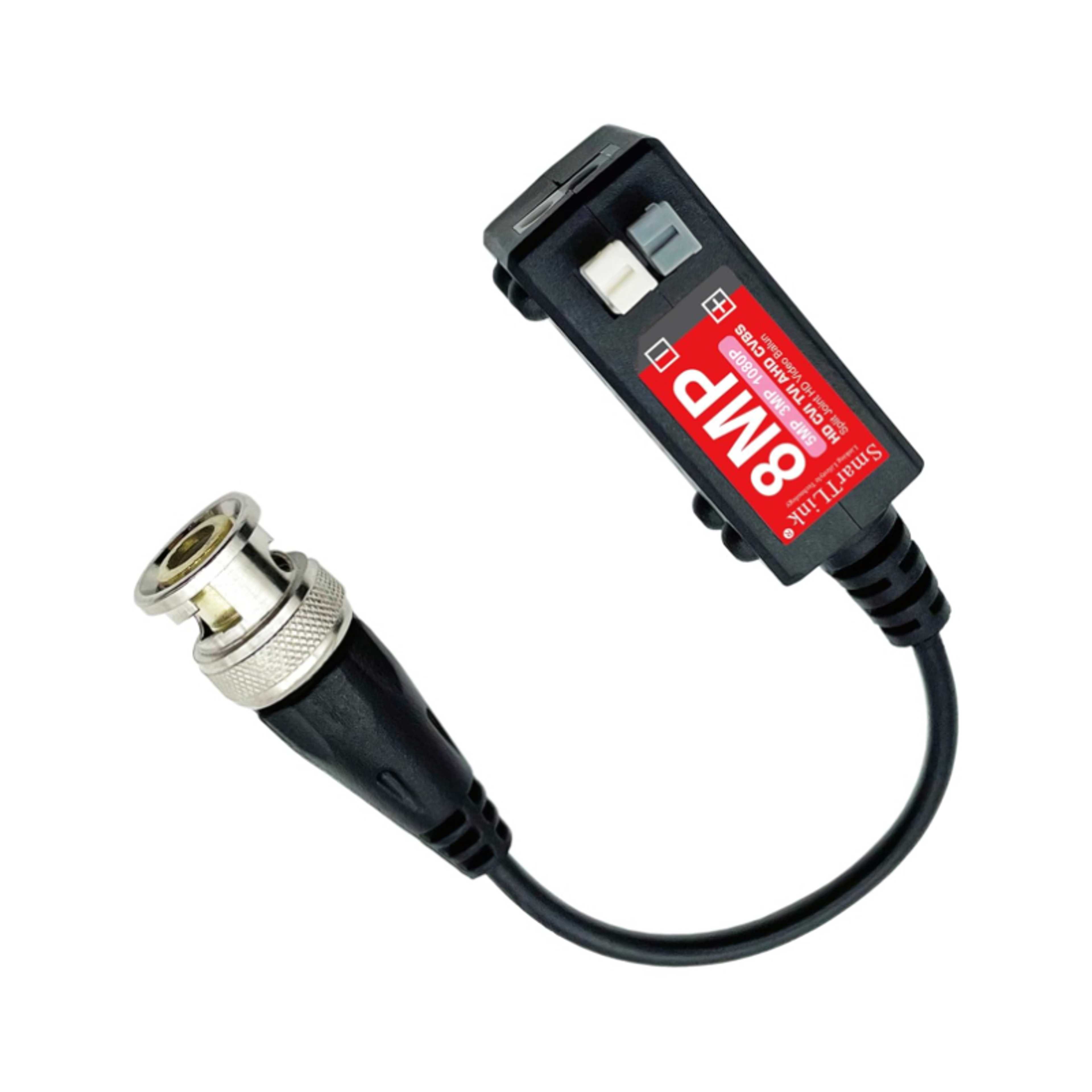 SMARTLINK HD Video Balun, 8MP 4K, Single Channel Split Joint, DVR Signal Transmission via Cat 6 Cable - Product Main Image