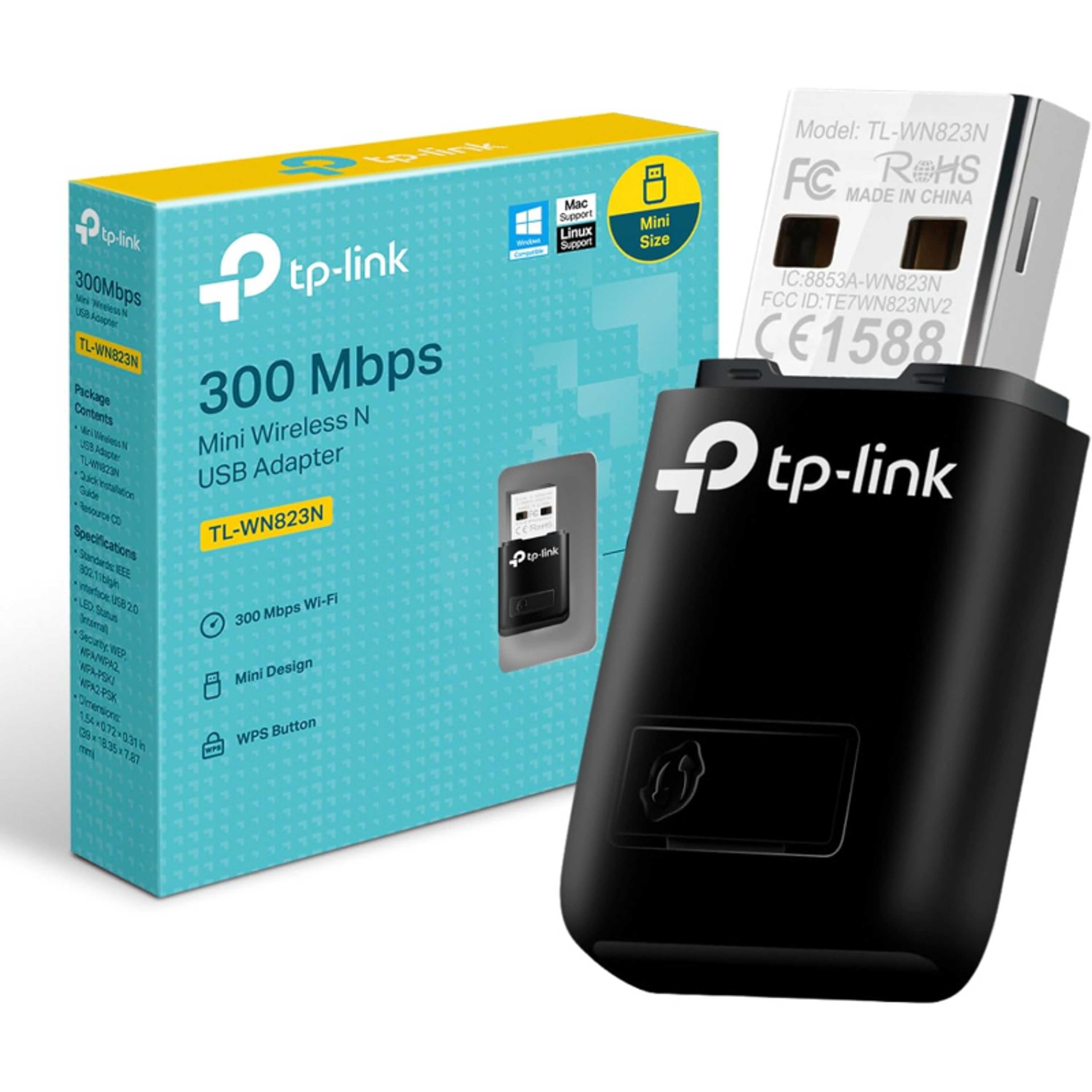 TP Link TL WN823N 300Mbps Mini Wireless N USB Adapter   Black - Product Main Image