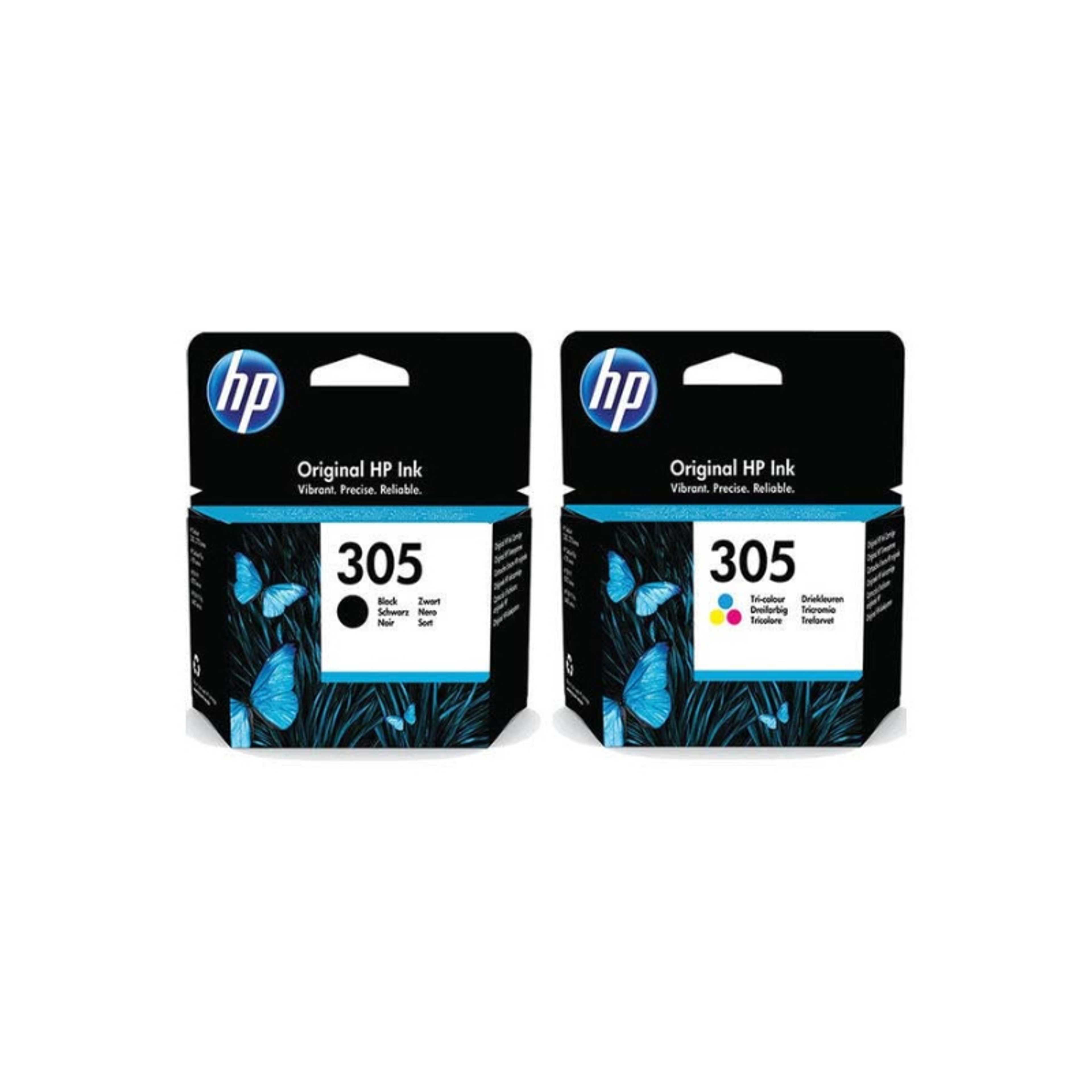 Pack of 2 HP 305 Original Ink Cartridge Set Black & Tri Colour - Product Main Image
