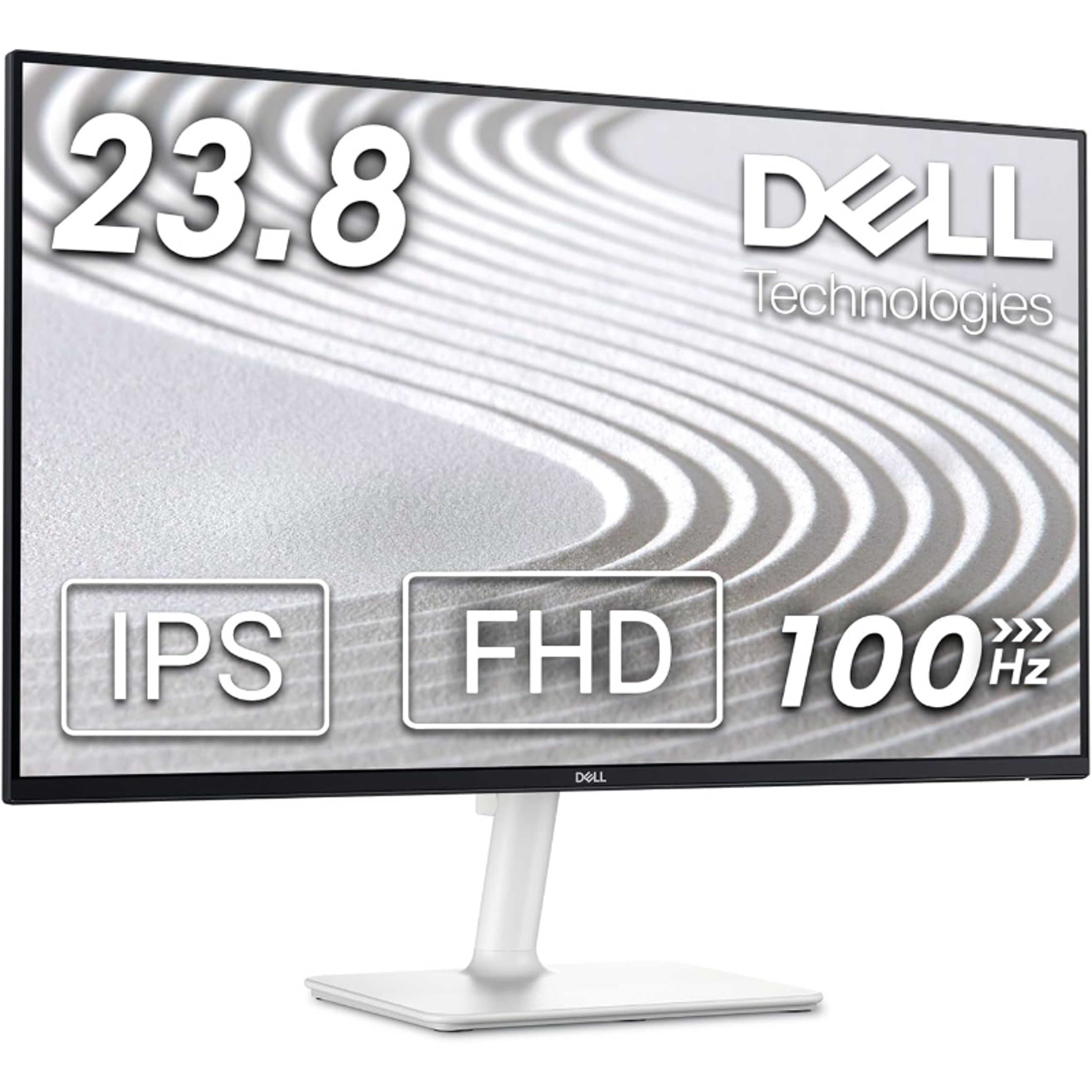 Dell S2425H 24 Inch Full HD (1920x1080) Monitor, 100Hz, IPS, 4ms, 99% sRGB, Built-in Speakers, Ultrathin Bezel, 2x HDMI, 3 Year Warranty, White - Product Main Image