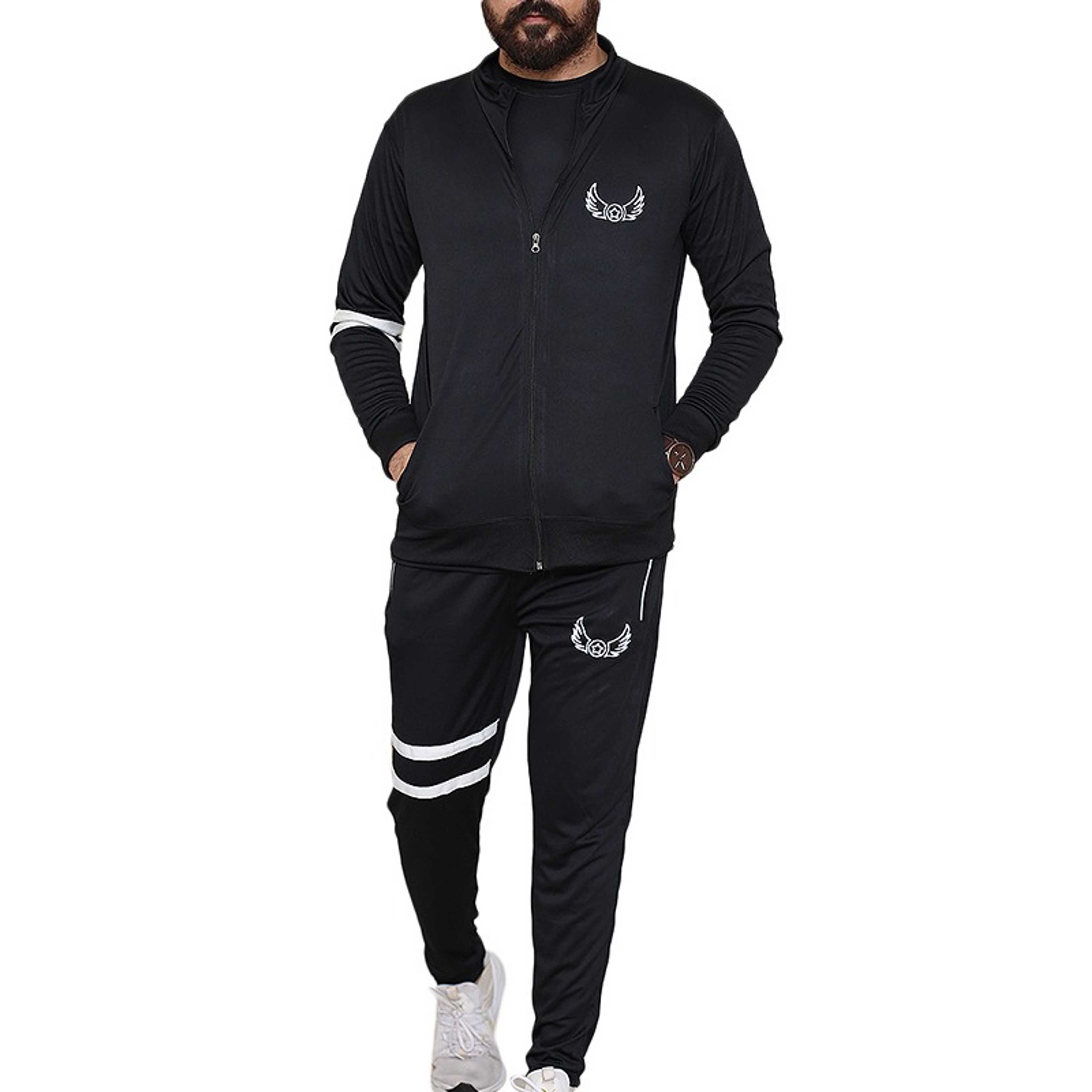 Black Stripe Sports Tracksuits - Product Main Image