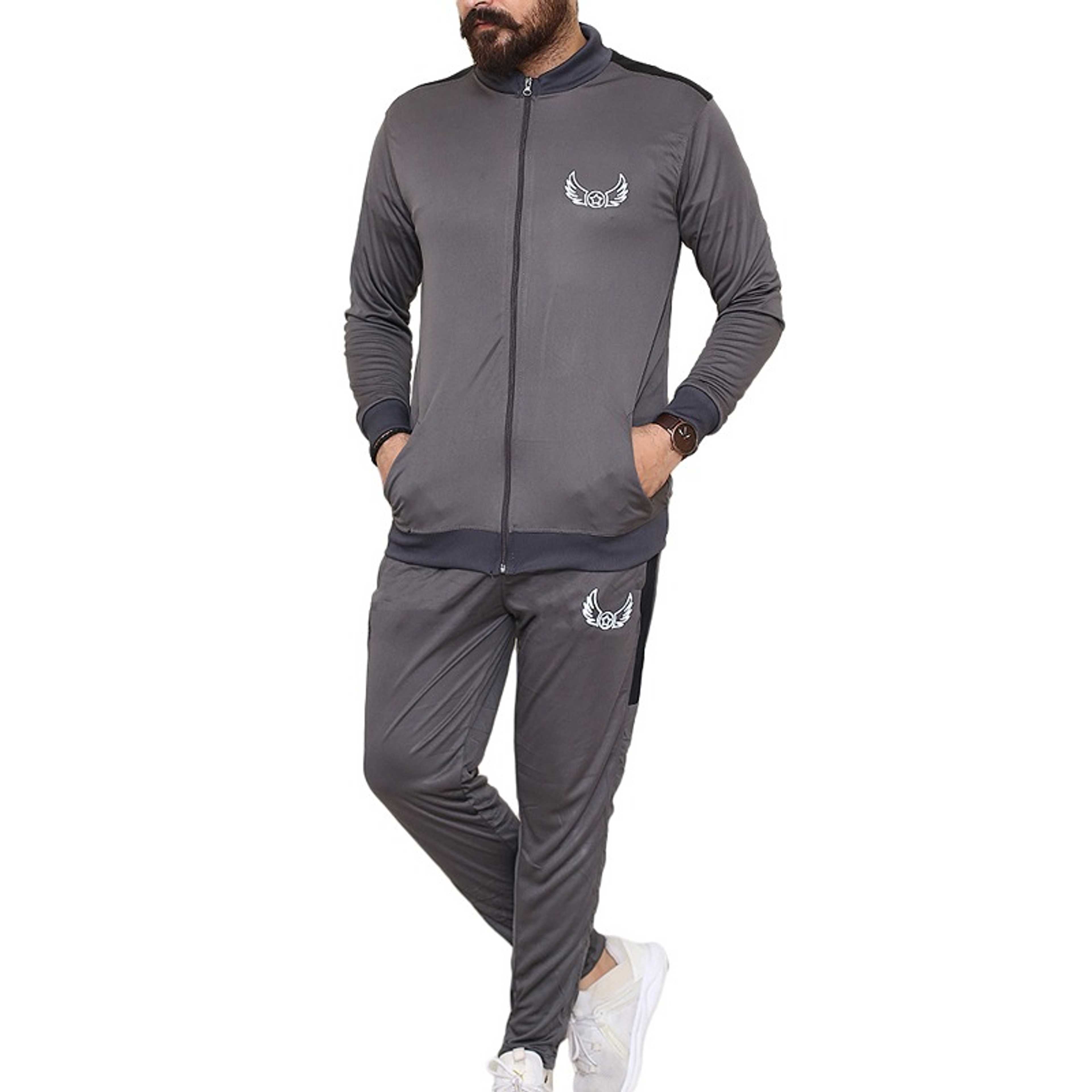 Grey Panel Sports Tracksuits - Product Main Image