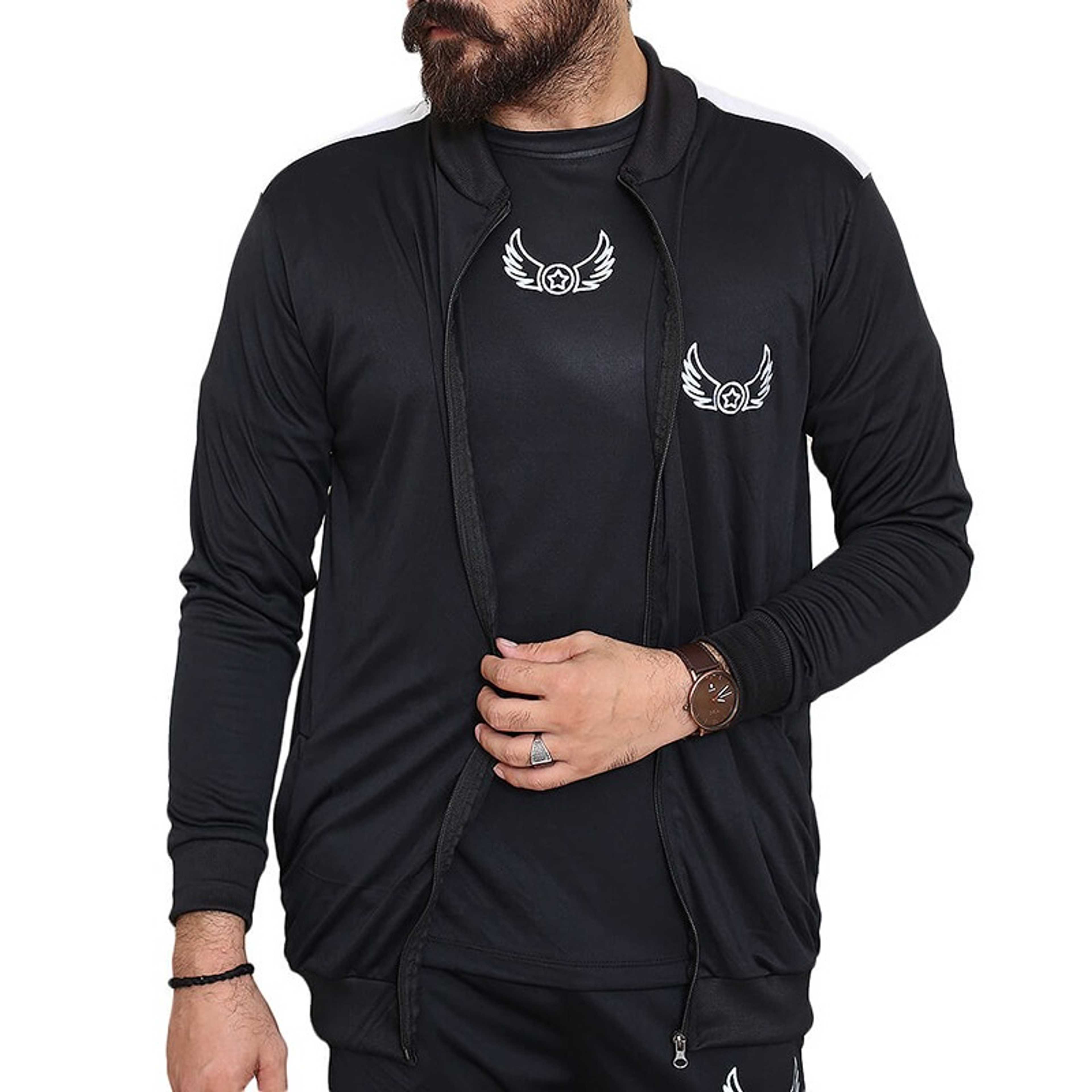 3in1 Black Panel Sports Tracksuits - Product Main Image