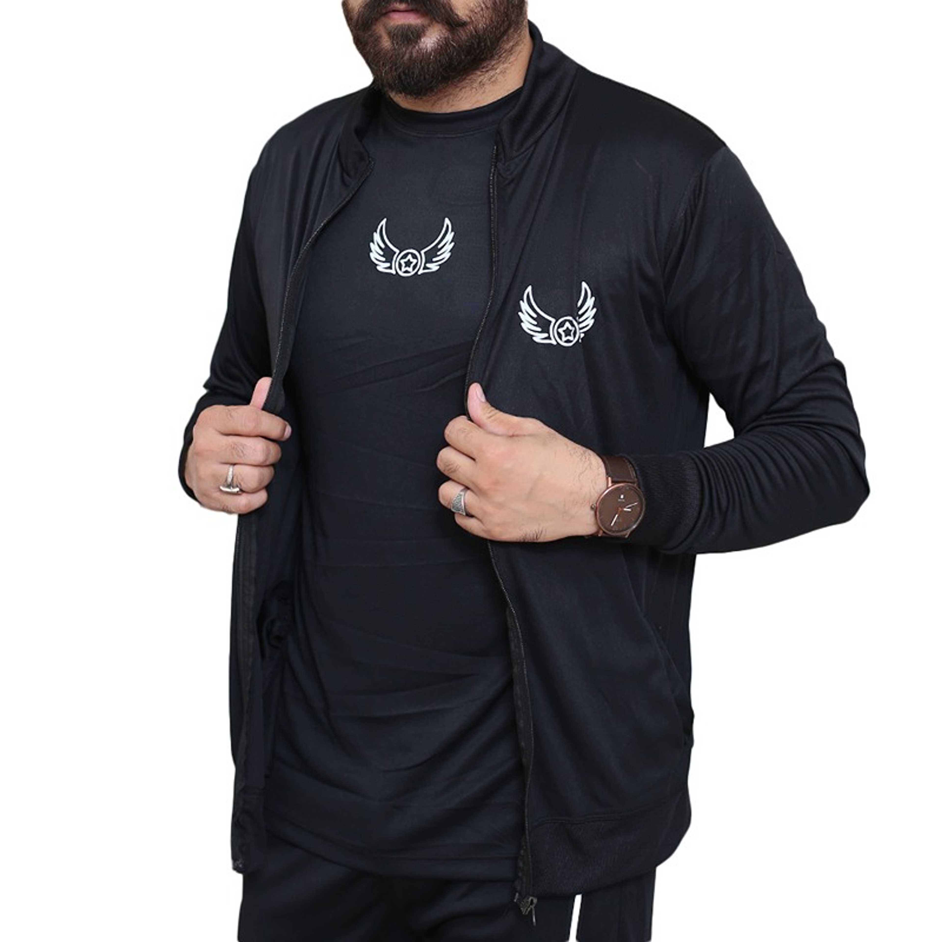 3in1 Black Stripe Sports Tracksuits - Product Main Image
