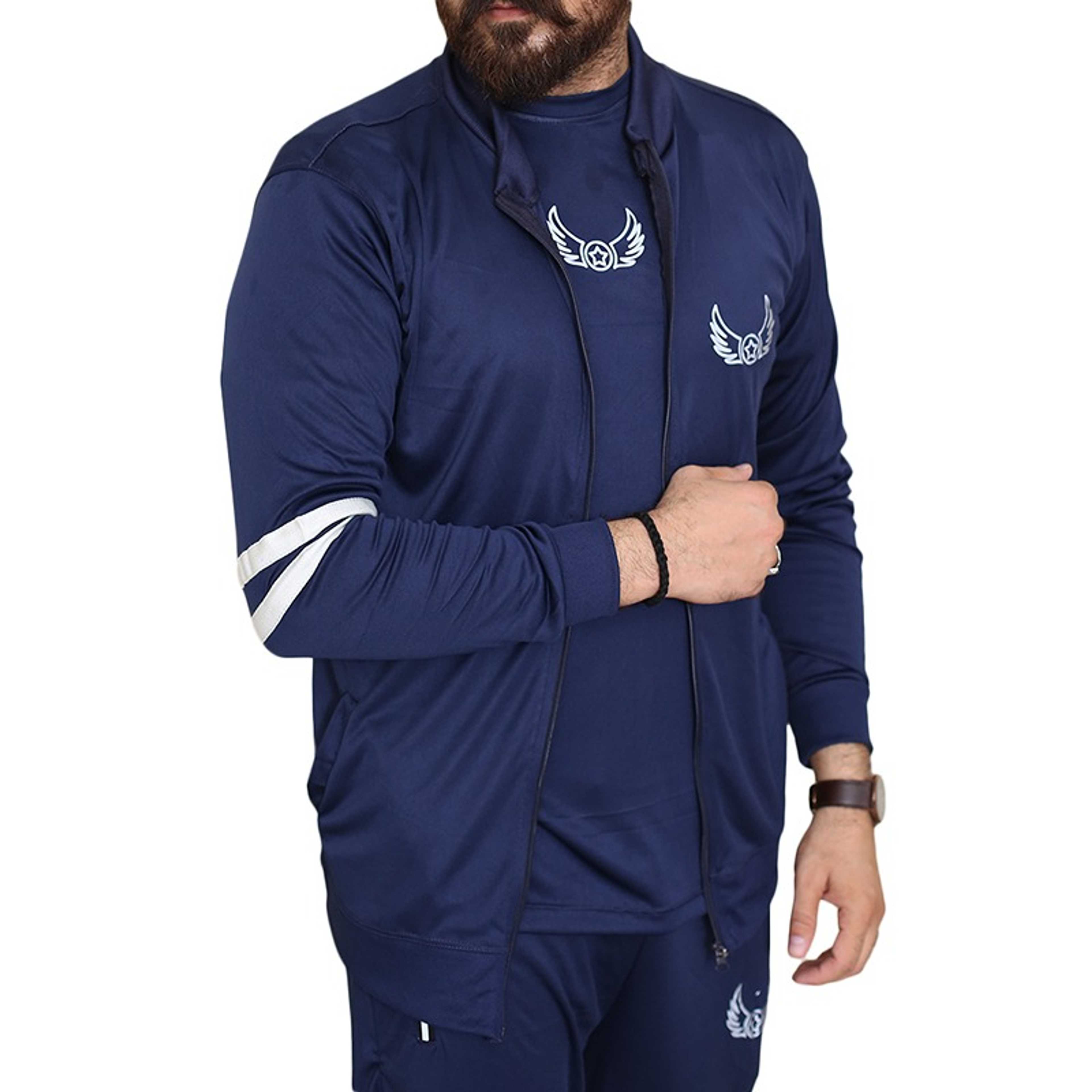 3in1 Blue Stripe Sports Tracksuits - Product Main Image