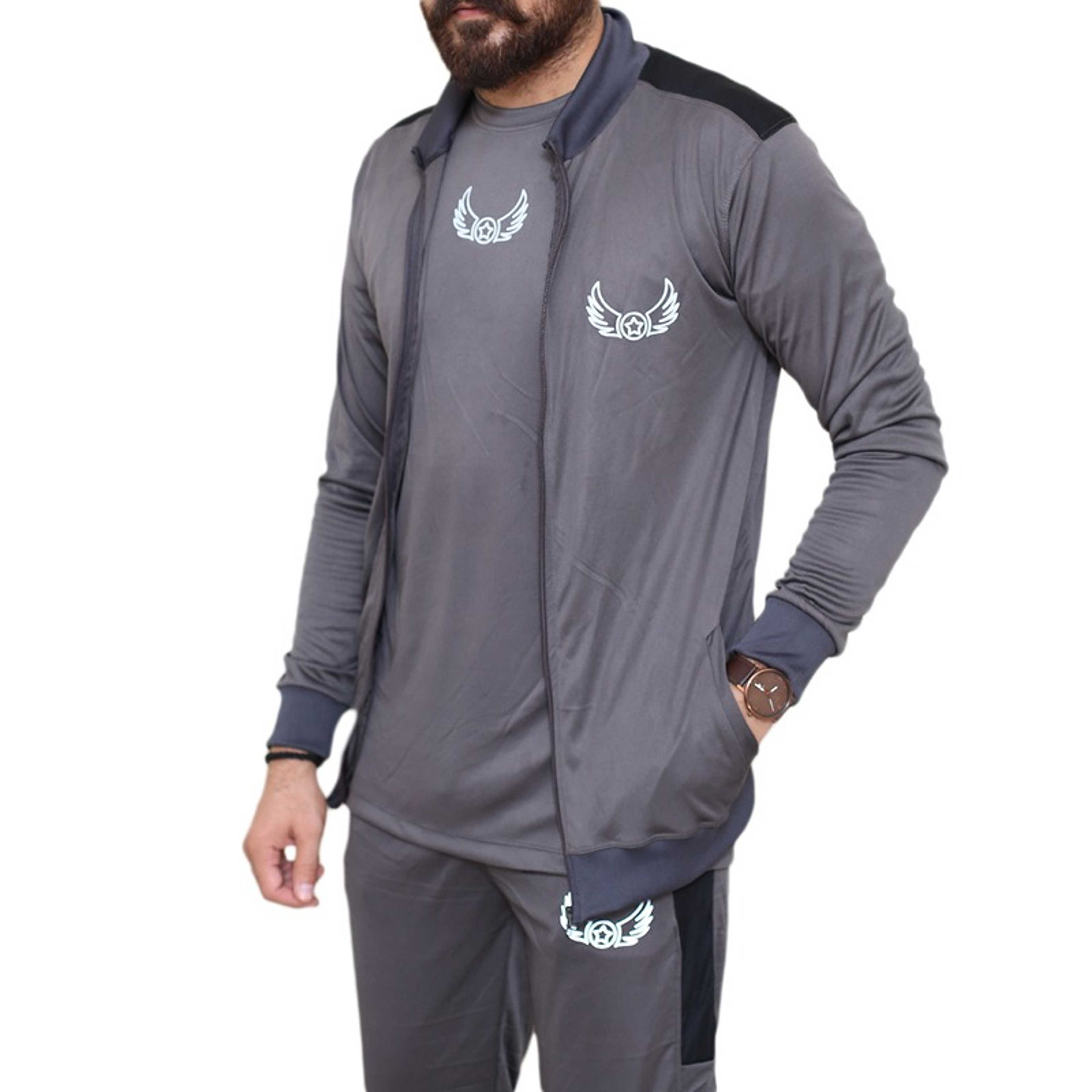 3in1 Grey Panel Sports Tracksuits - Product Main Image